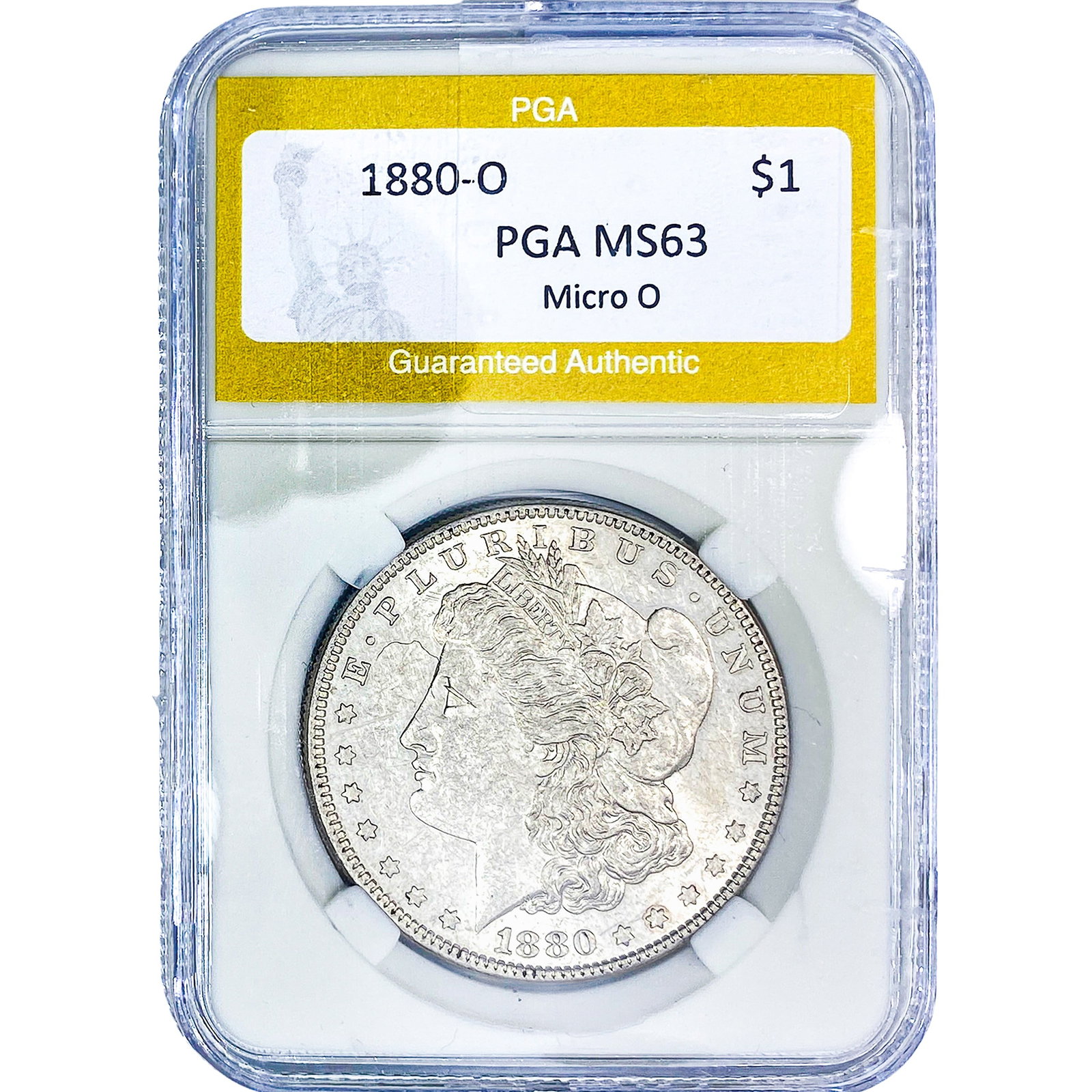 1880-O Morgan Silver Dollar PGA MS63 Micro O (1 of 2)