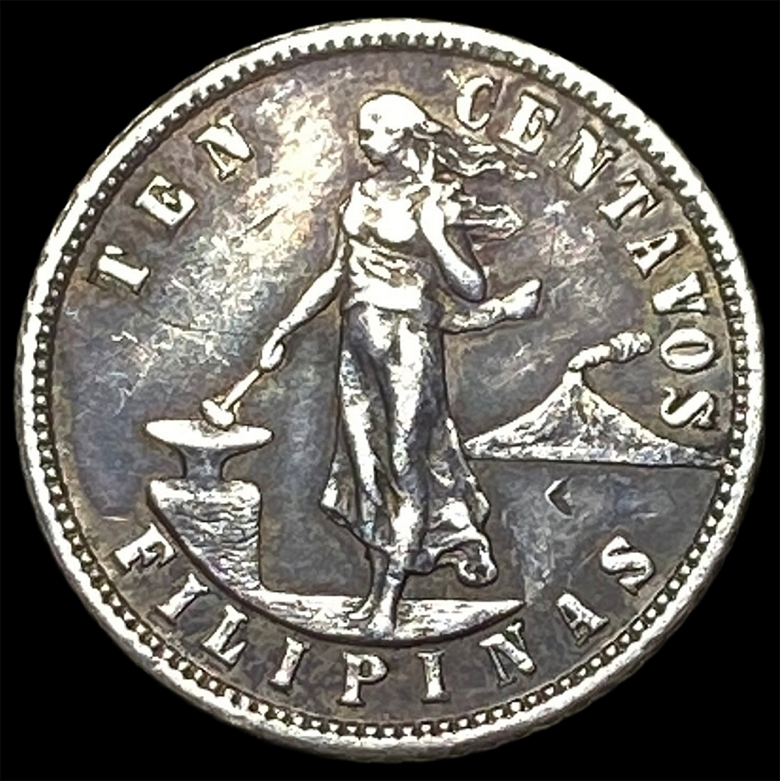1904 Philippines Silver 10 Centavos: 1904 Philippines Silver 10 Centavos