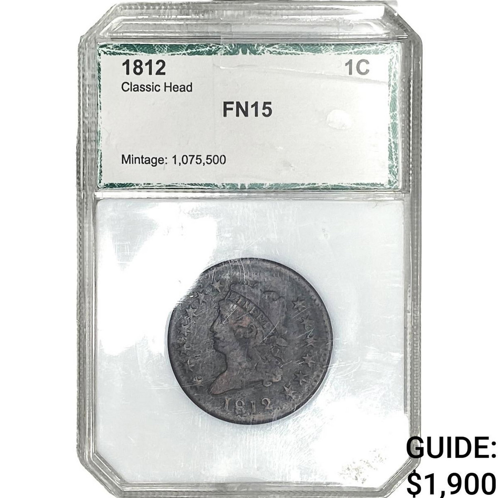 1812 Classic Head Large Cent PCI FN15 (1 of 2)