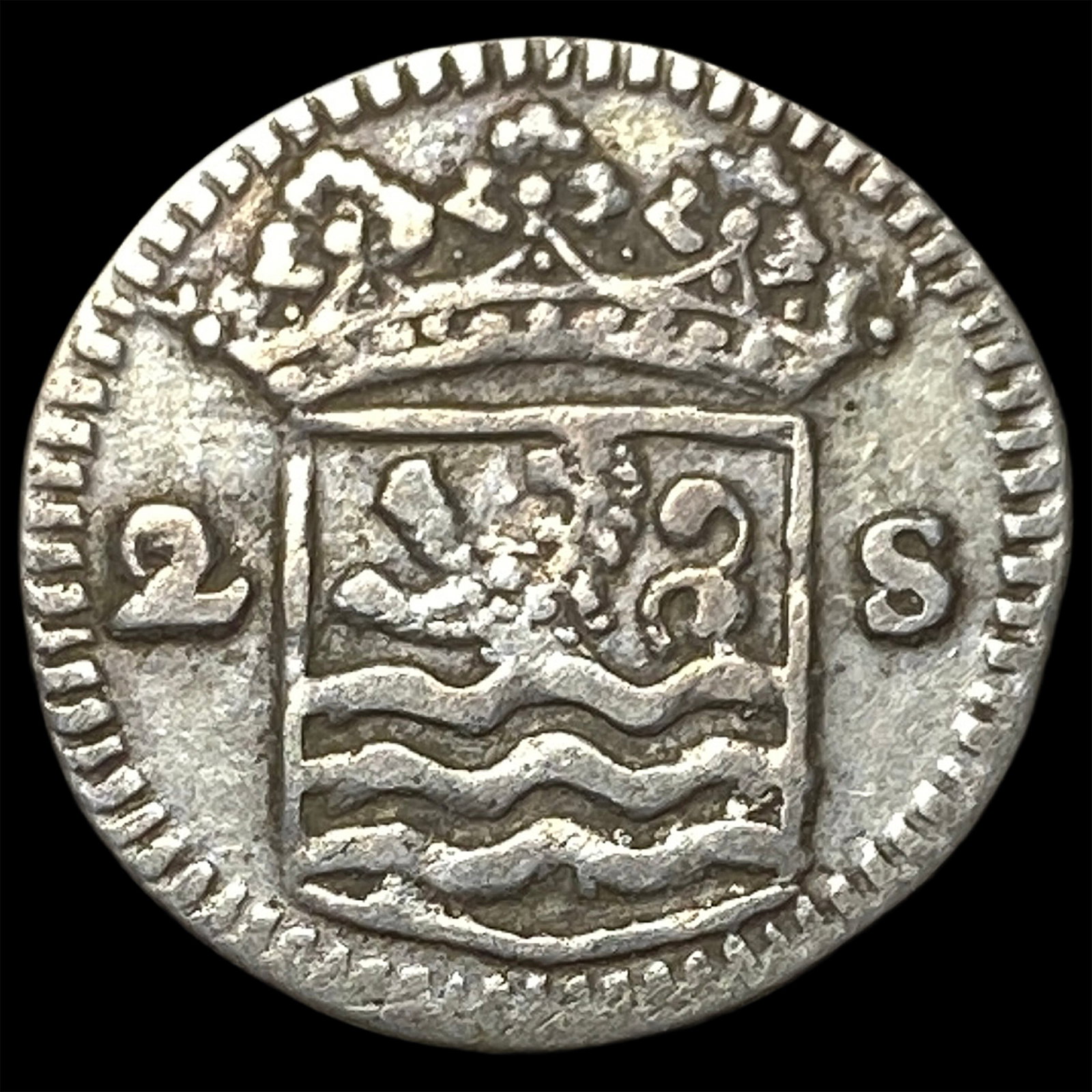 1733 Netherlands Zeeland Silver 2 Stuivers: 1733 Netherlands Zeeland Silver 2 Stuivers