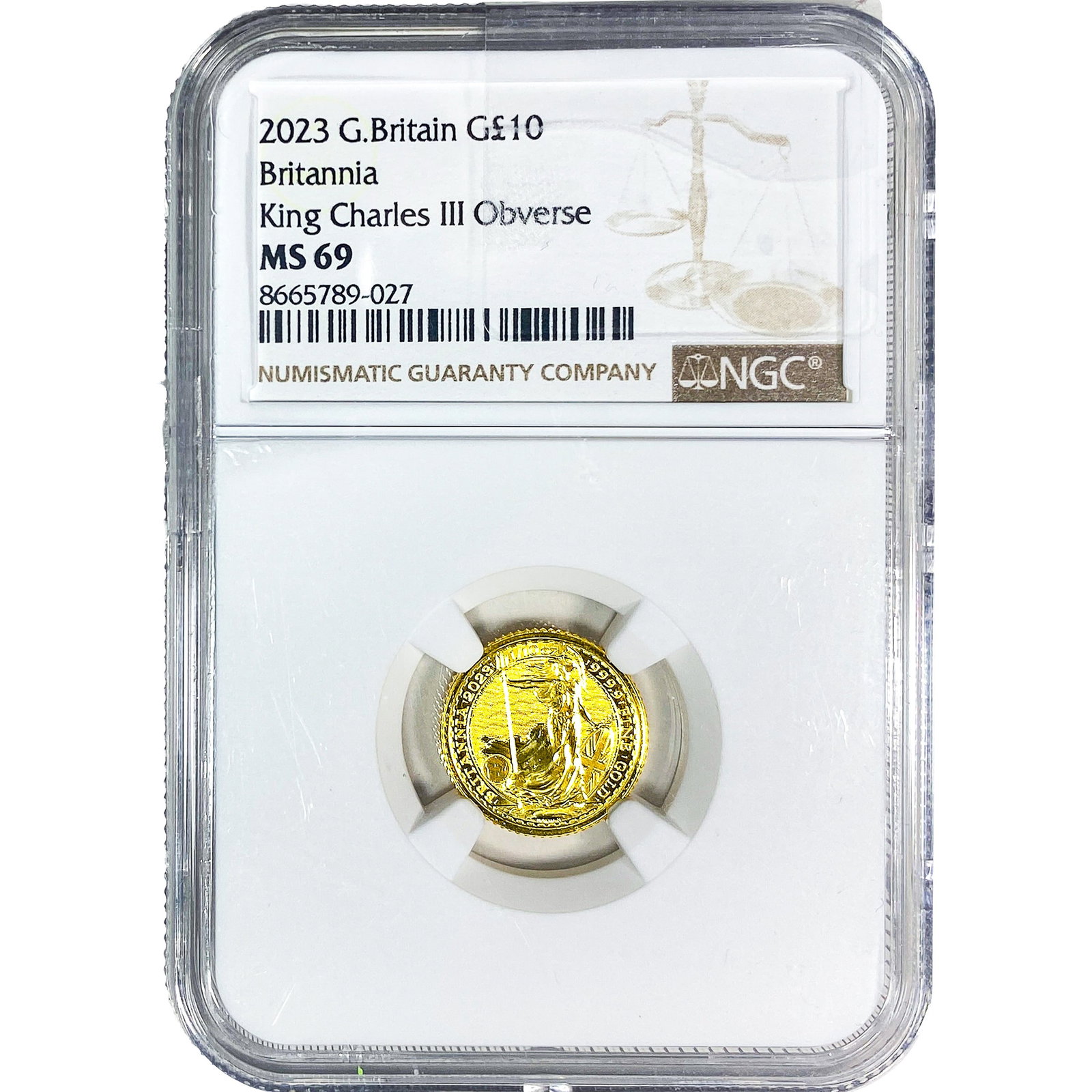 2023 Great Britain 1/10oz Gold £10 Britannia MS69: 2023 Great Britain 1/10oz Gold £10 Britannia MS69
