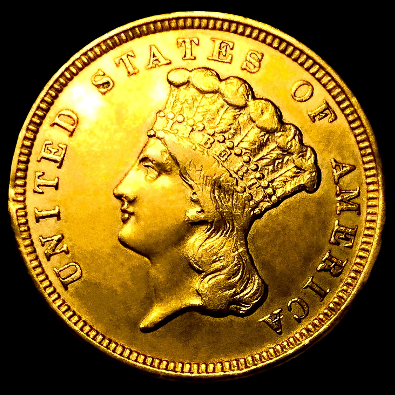 1854 $3 Gold Piece: 1854 $3 Gold Piece