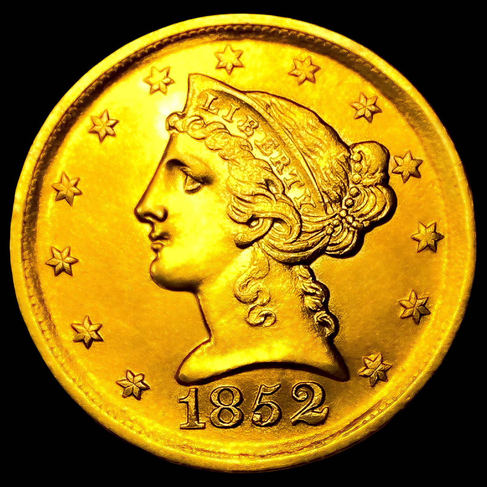 1852-D $5 Gold Half Eagle: 1852-D $5 Gold Half Eagle