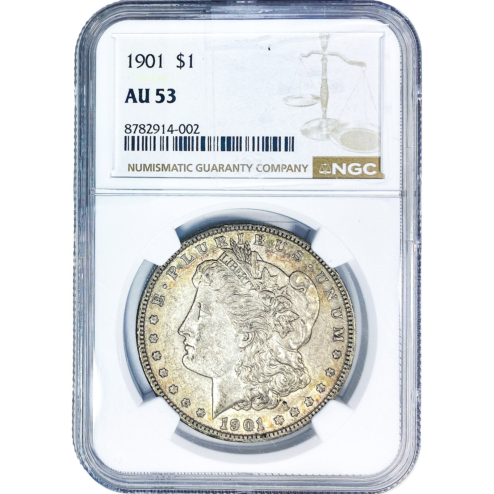 1901 Morgan Silver Dollar NGC AU53: 1901 Morgan Silver Dollar NGC AU53