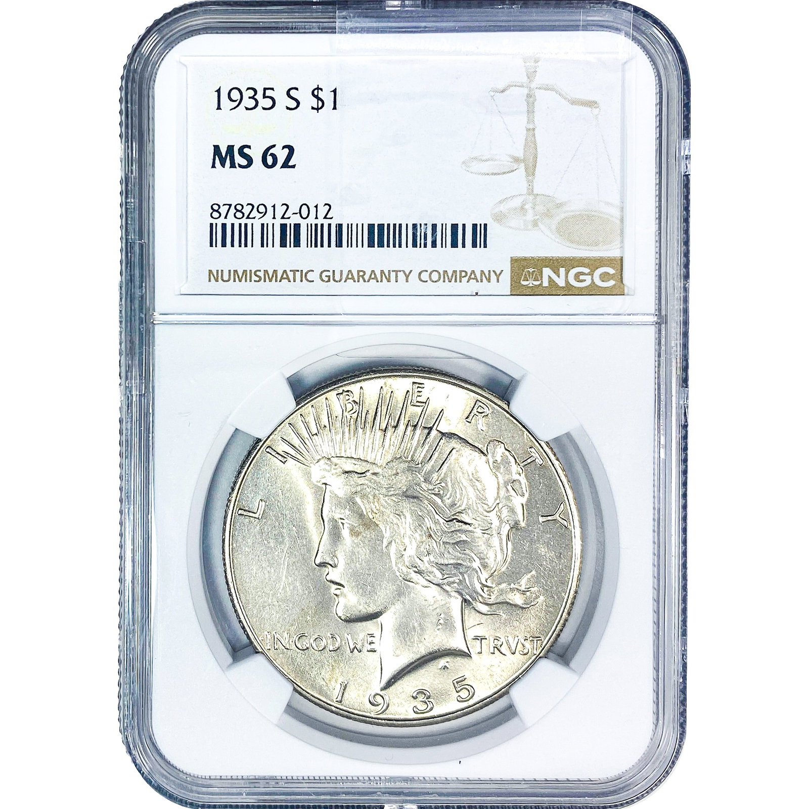 1935-S Silver Peace Dollar NGC MS62 (1 of 4)