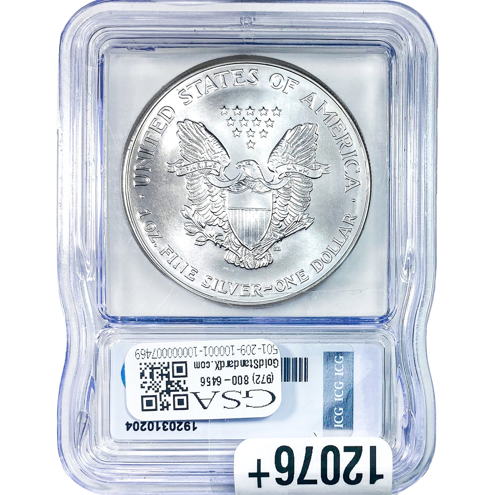 1999 Silver Eagle ICG MS70 - 2