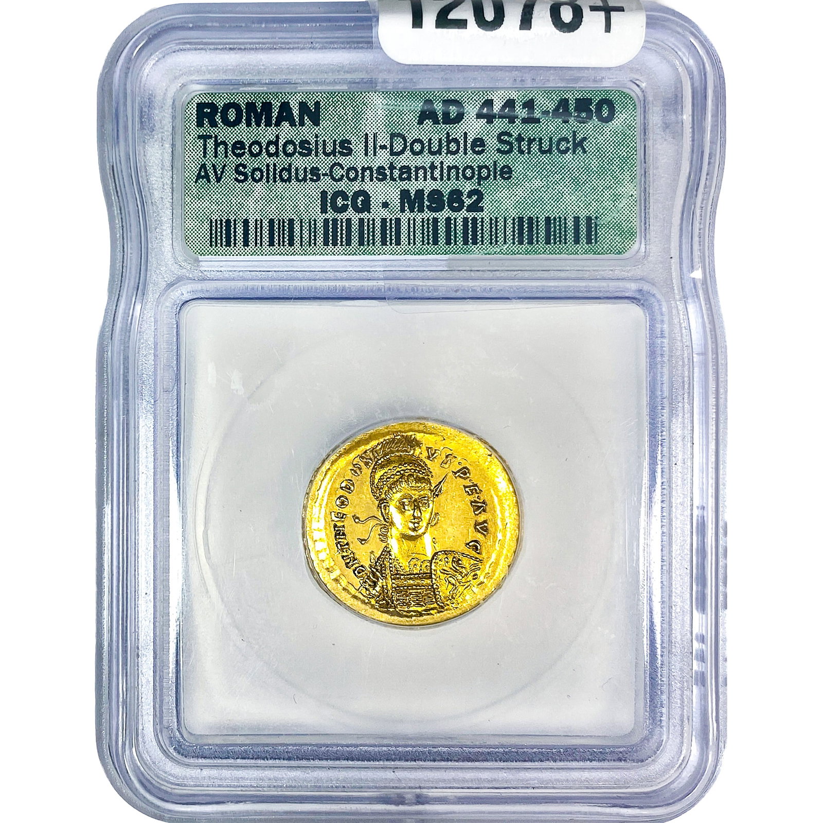 Roman Theodosius II Gold Solidus Dbl Struck MS62: Roman Theodosius II Gold Solidus Dbl Struck MS62
