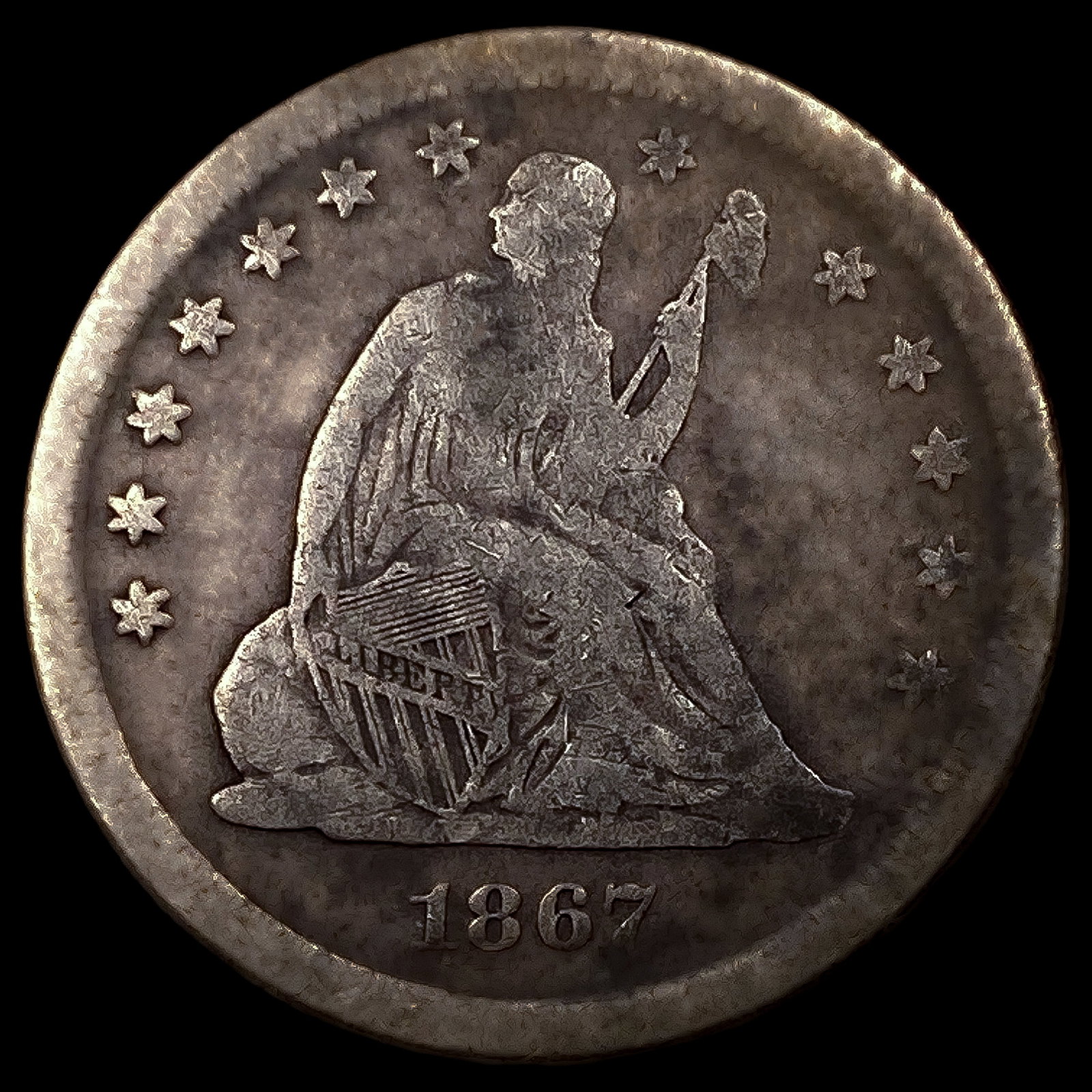 1867-S Seated Liberty Quarter: 1867-S Seated Liberty Quarter