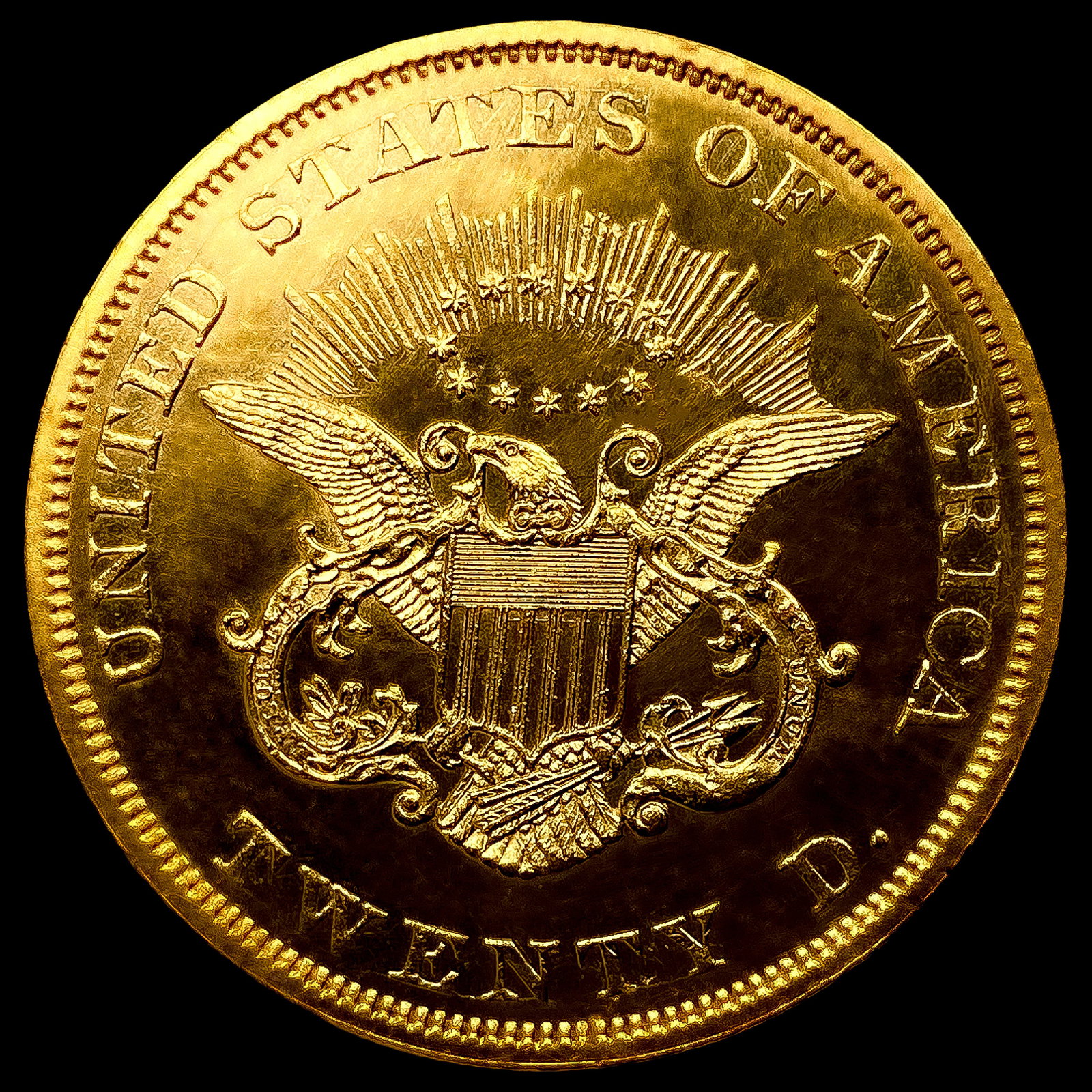 1850 $20 Gold Double Eagle - 2