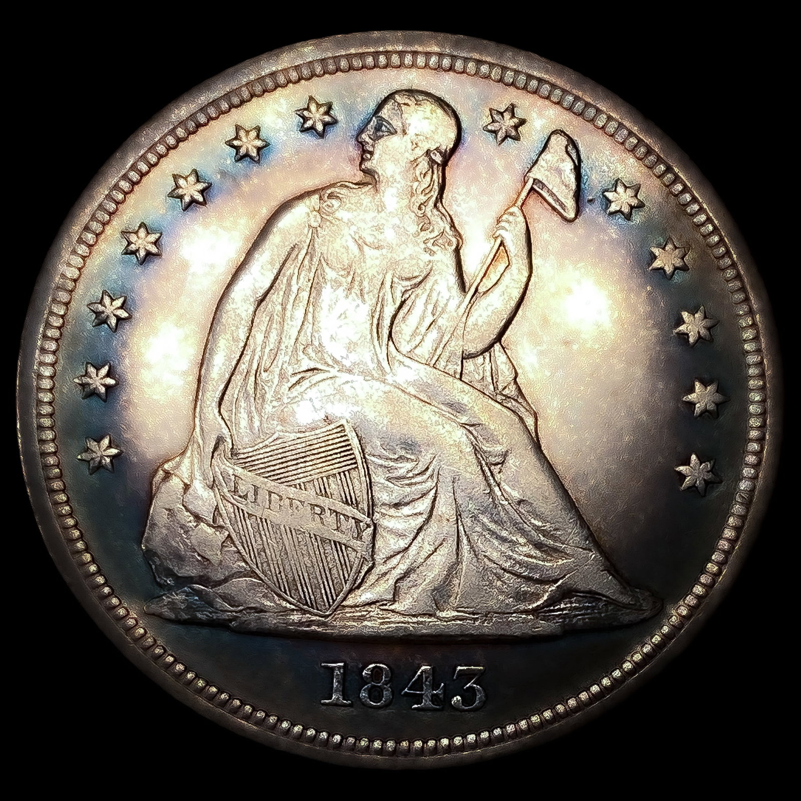 1843 Seated Liberty Dollar: 1843 Seated Liberty Dollar