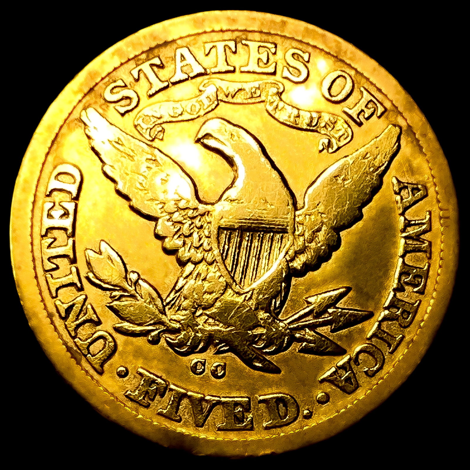 1880-CC $5 Gold Half Eagle - 2