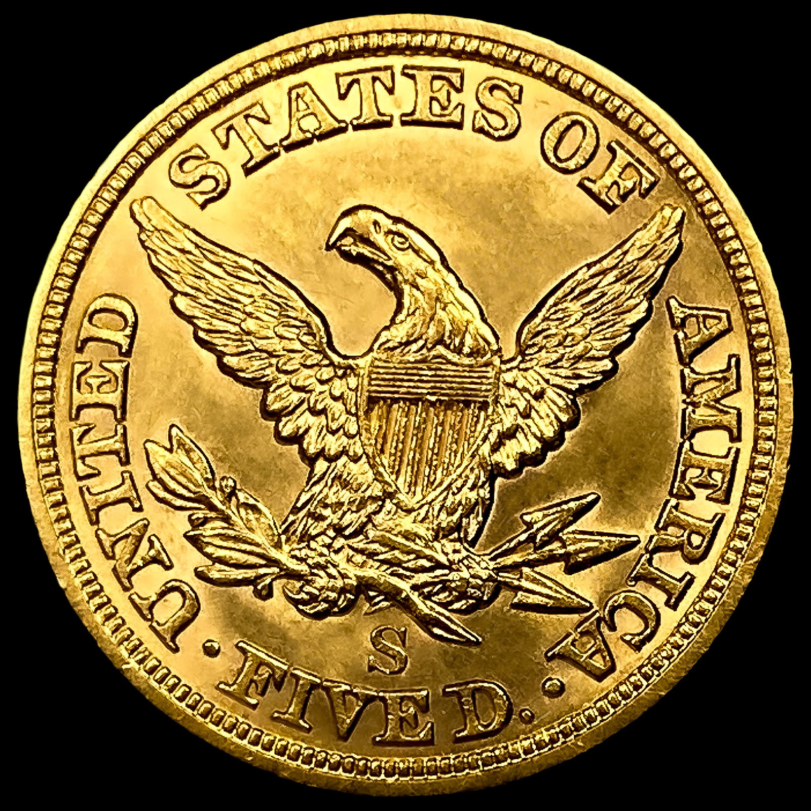 1857-S $5 Gold Half Eagle - 2