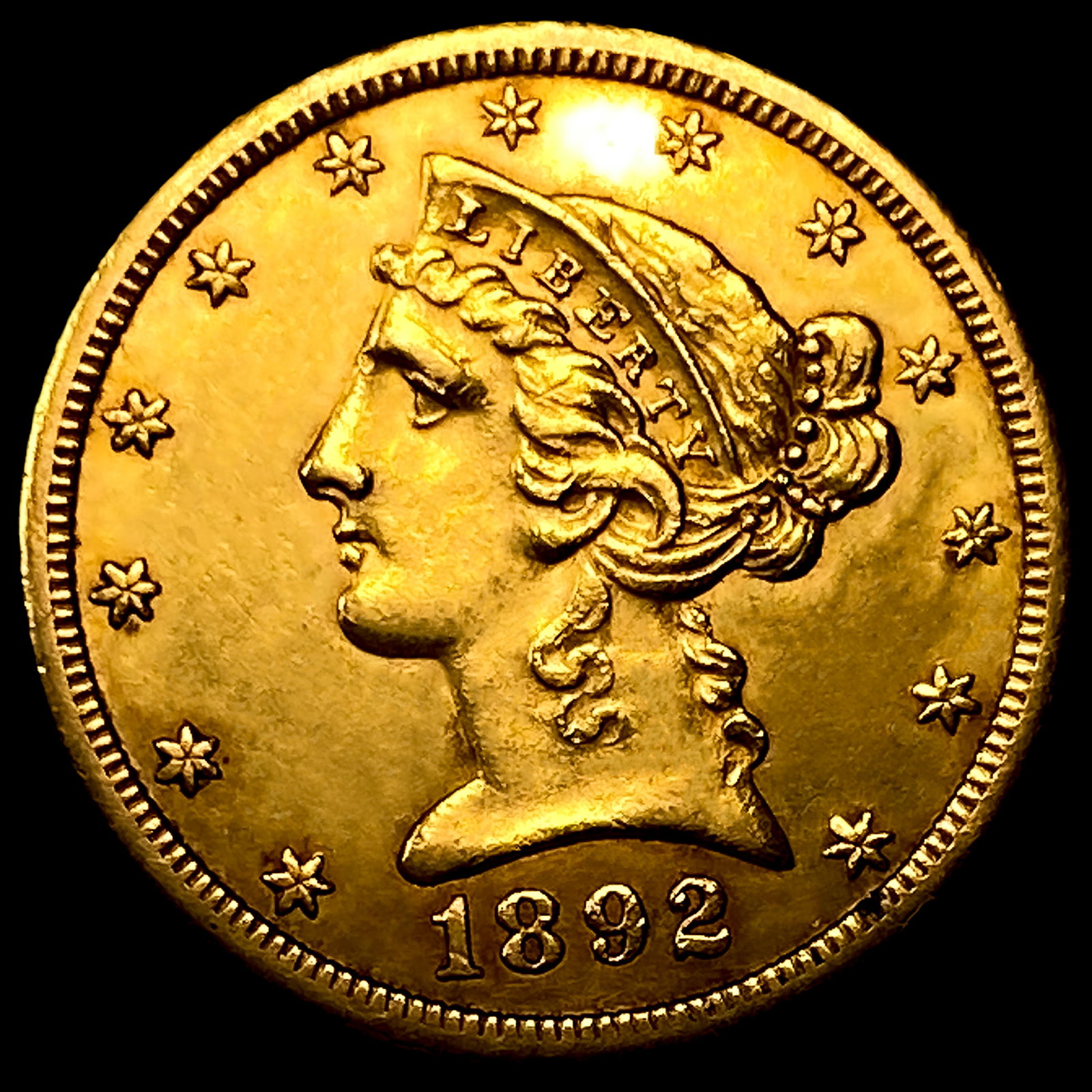 1892-CC $5 Gold Half Eagle: 1892-CC $5 Gold Half Eagle