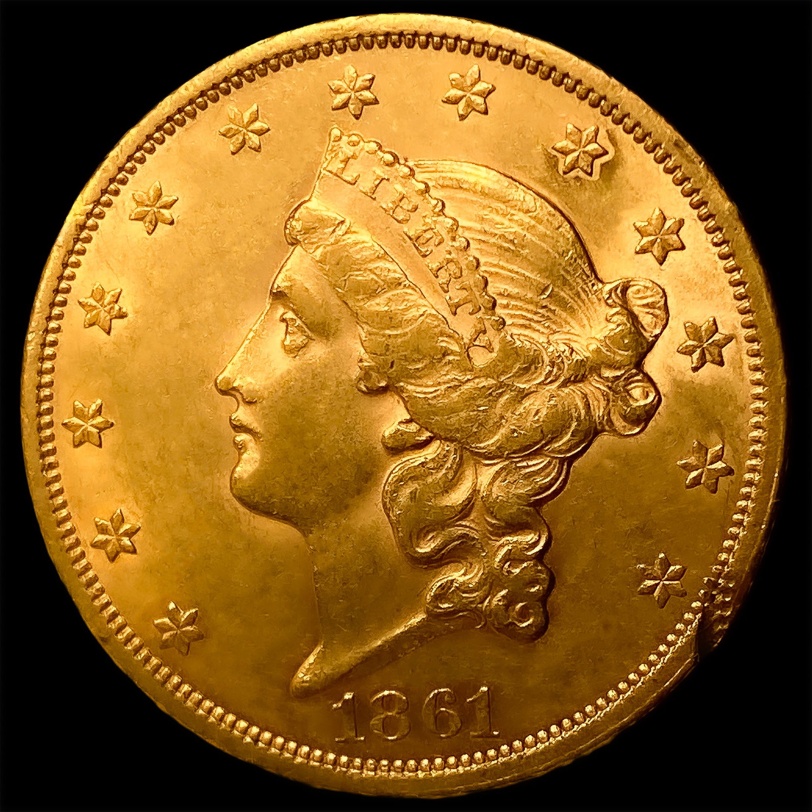 1861 $20 Gold Double Eagle: 1861 $20 Gold Double Eagle