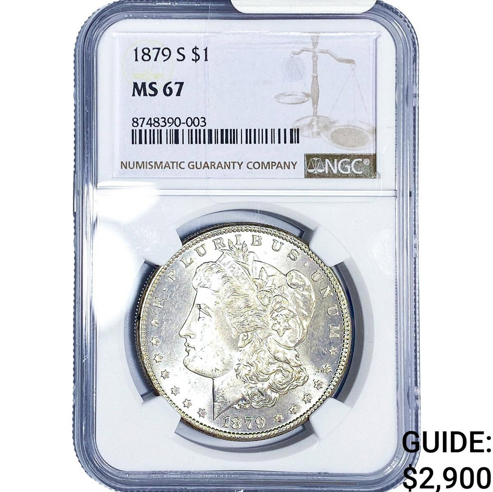 1879-S Morgan Silver Dollar NGC MS67: 1879-S Morgan Silver Dollar NGC MS67