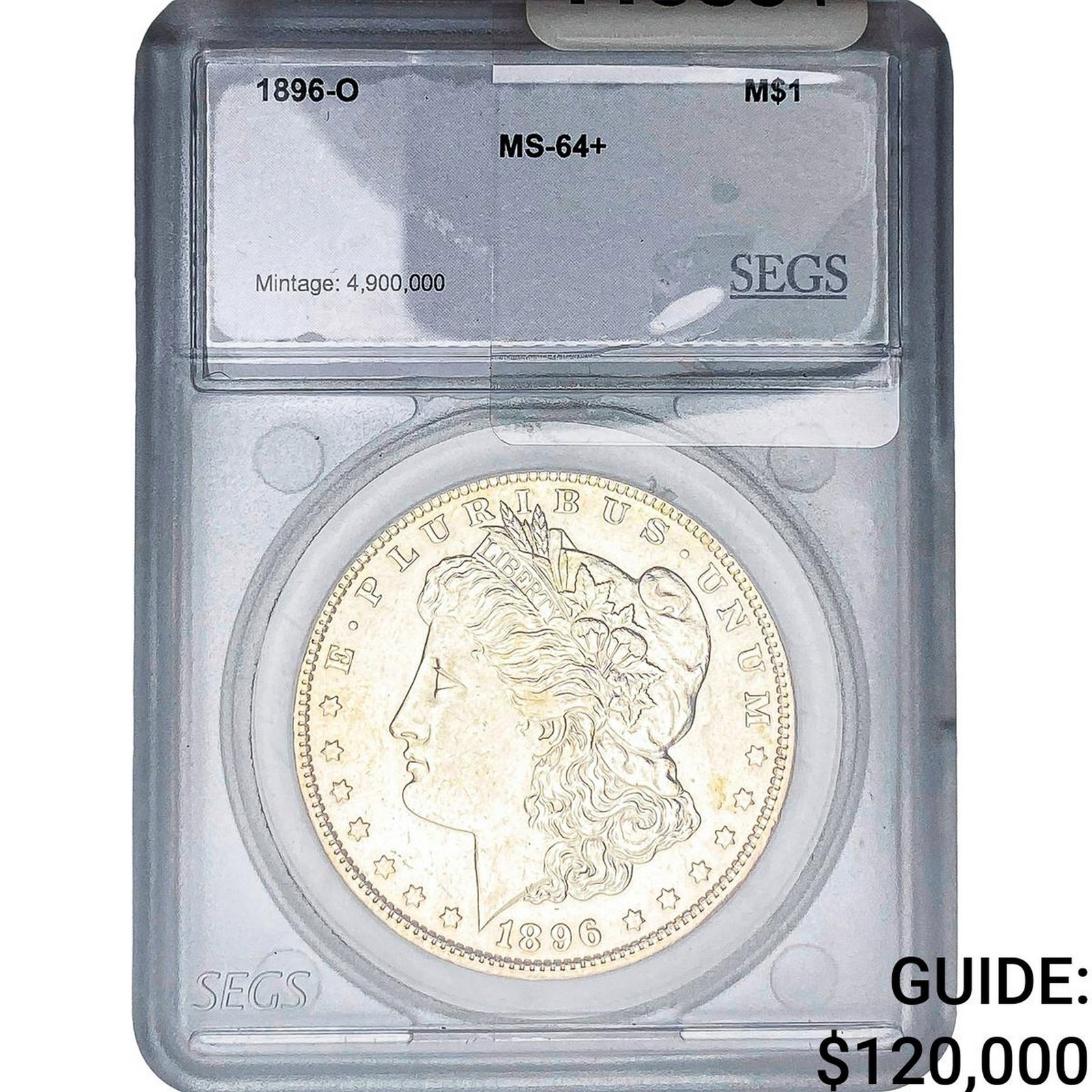 1896-O Morgan Silver Dollar SEGS MS64+: 1896-O Morgan Silver Dollar SEGS MS64+