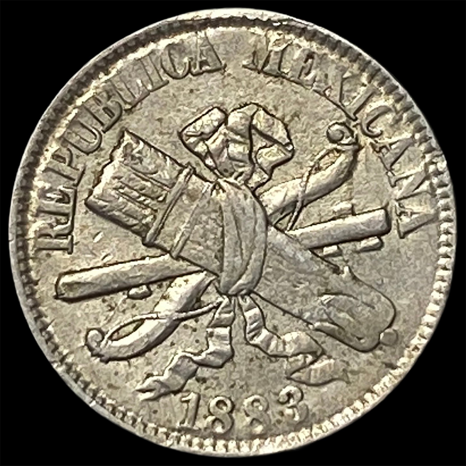 1883 Mexico Copper Nickel 1 Centavo: 1883 Mexico Copper Nickel 1 Centavo