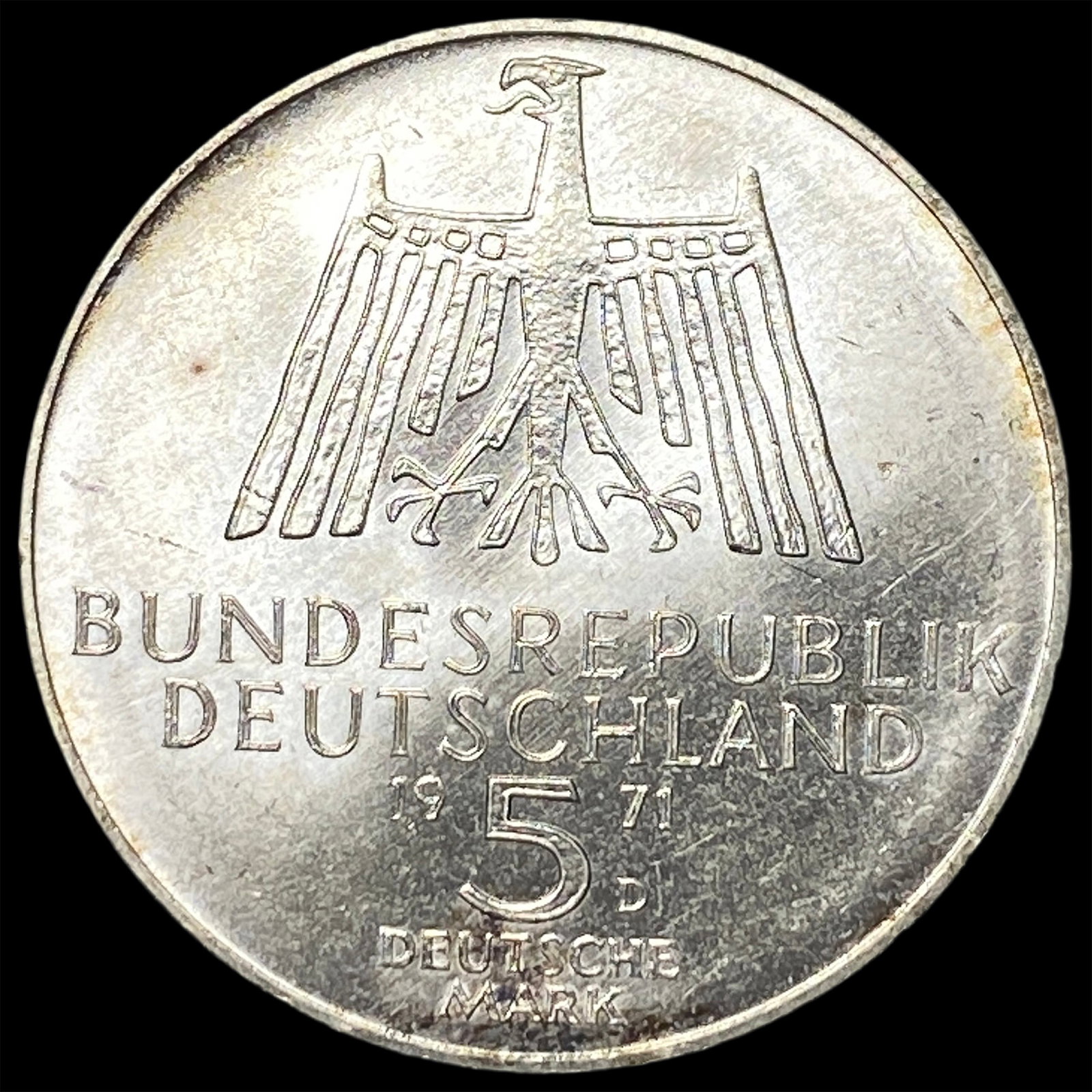 1971D West Germany Silver 5 Mark - 2