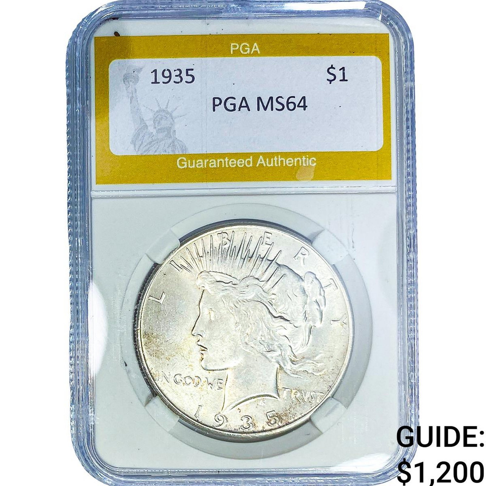 1935 Silver Peace Dollar PGA MS64: 1935 Silver Peace Dollar PGA MS64