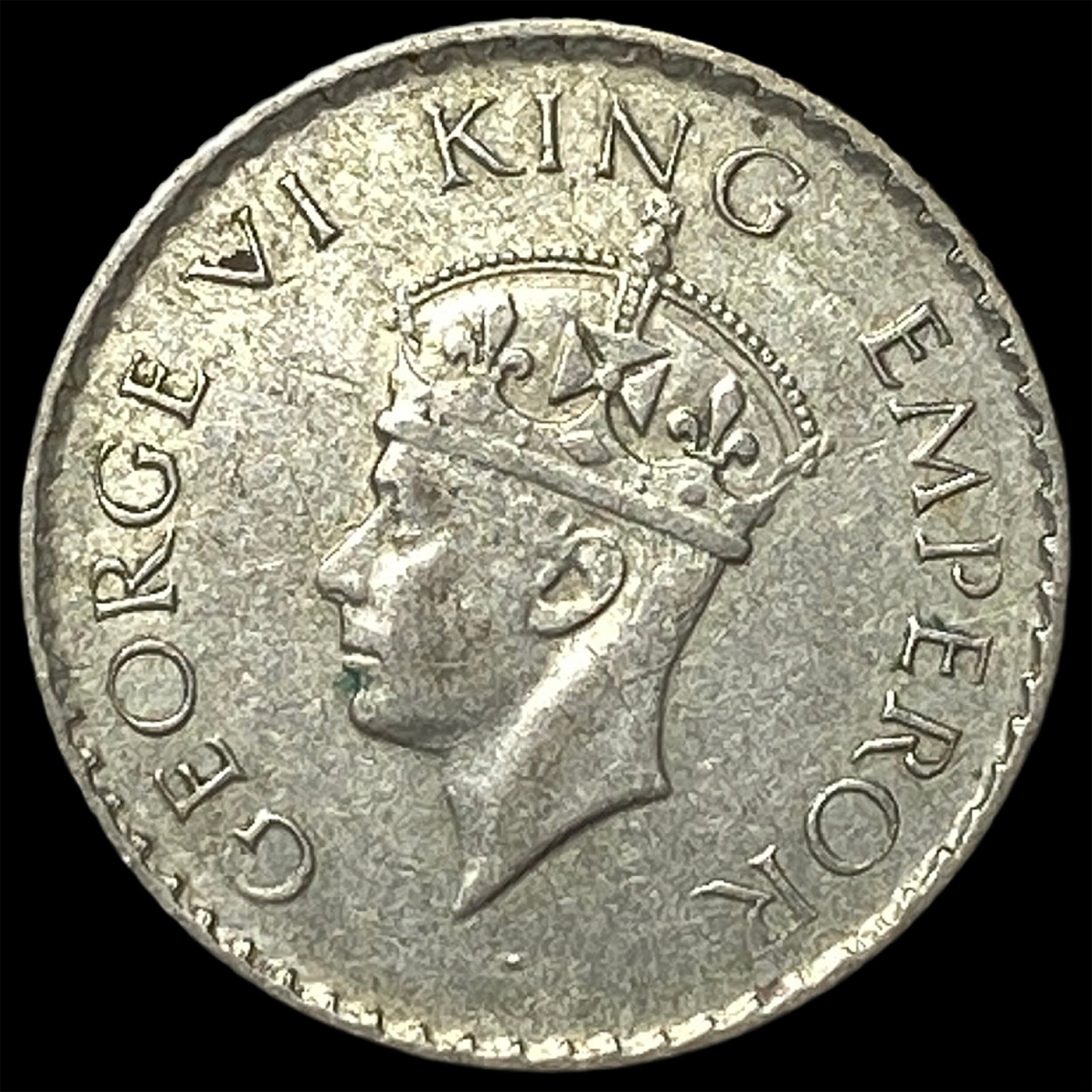 1940 British India Gerorge VI Silver 1/2 Rupee (1 of 2)