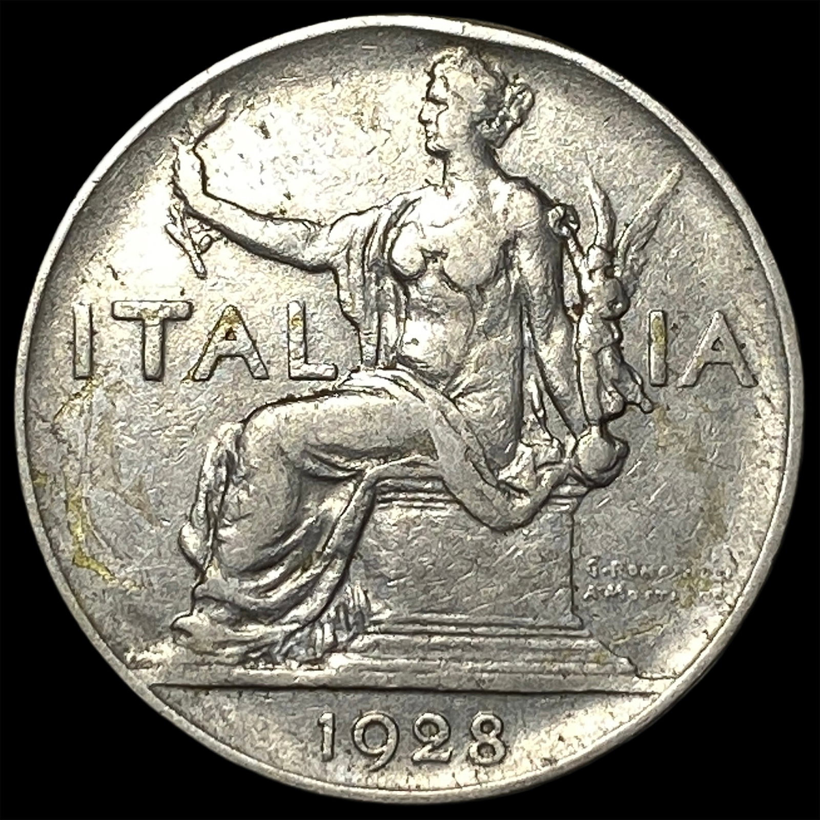 1928 Italy Nickel 1 Lira (1 of 2)