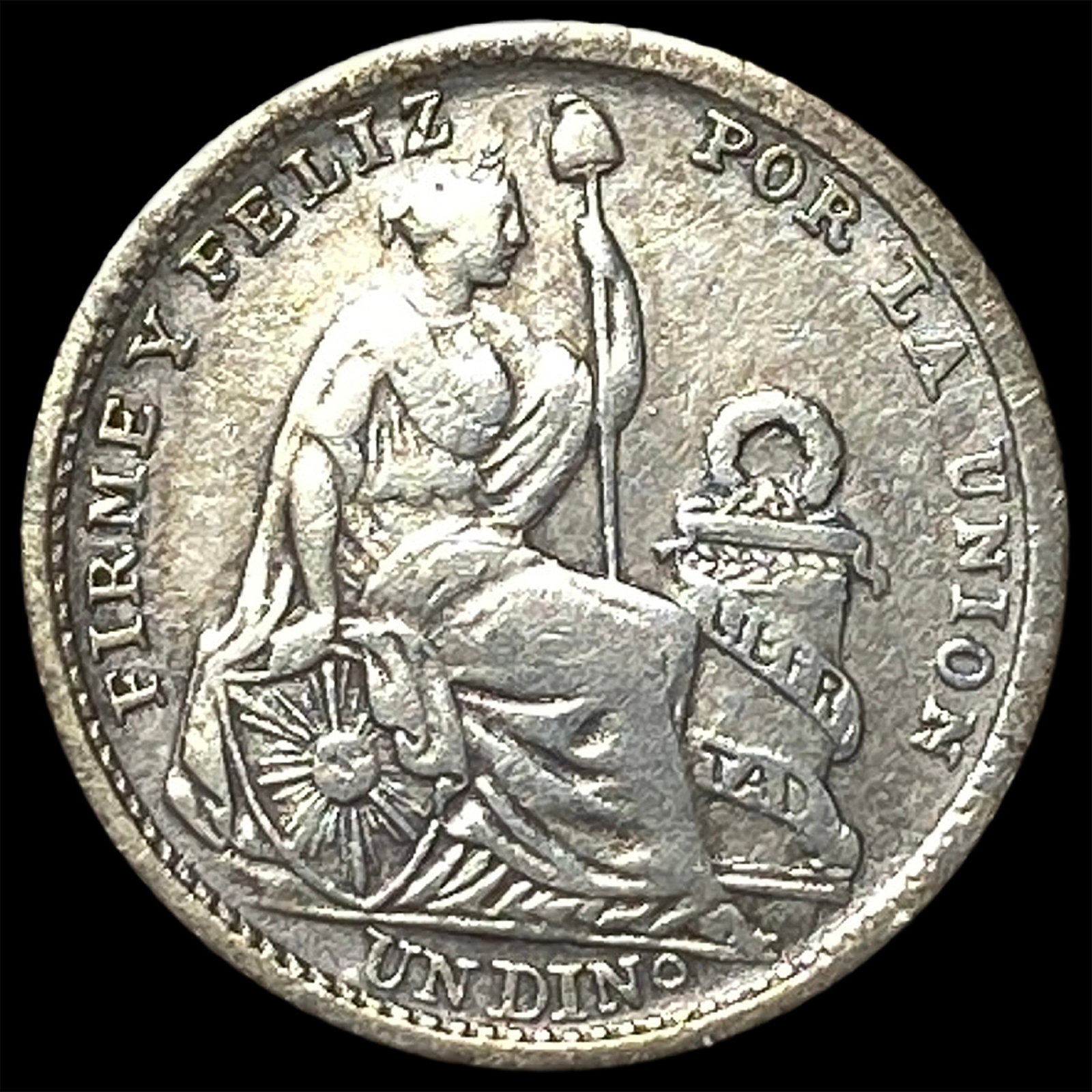 1909 FG Peru Silver Dinero: 1909 FG Peru Silver Dinero