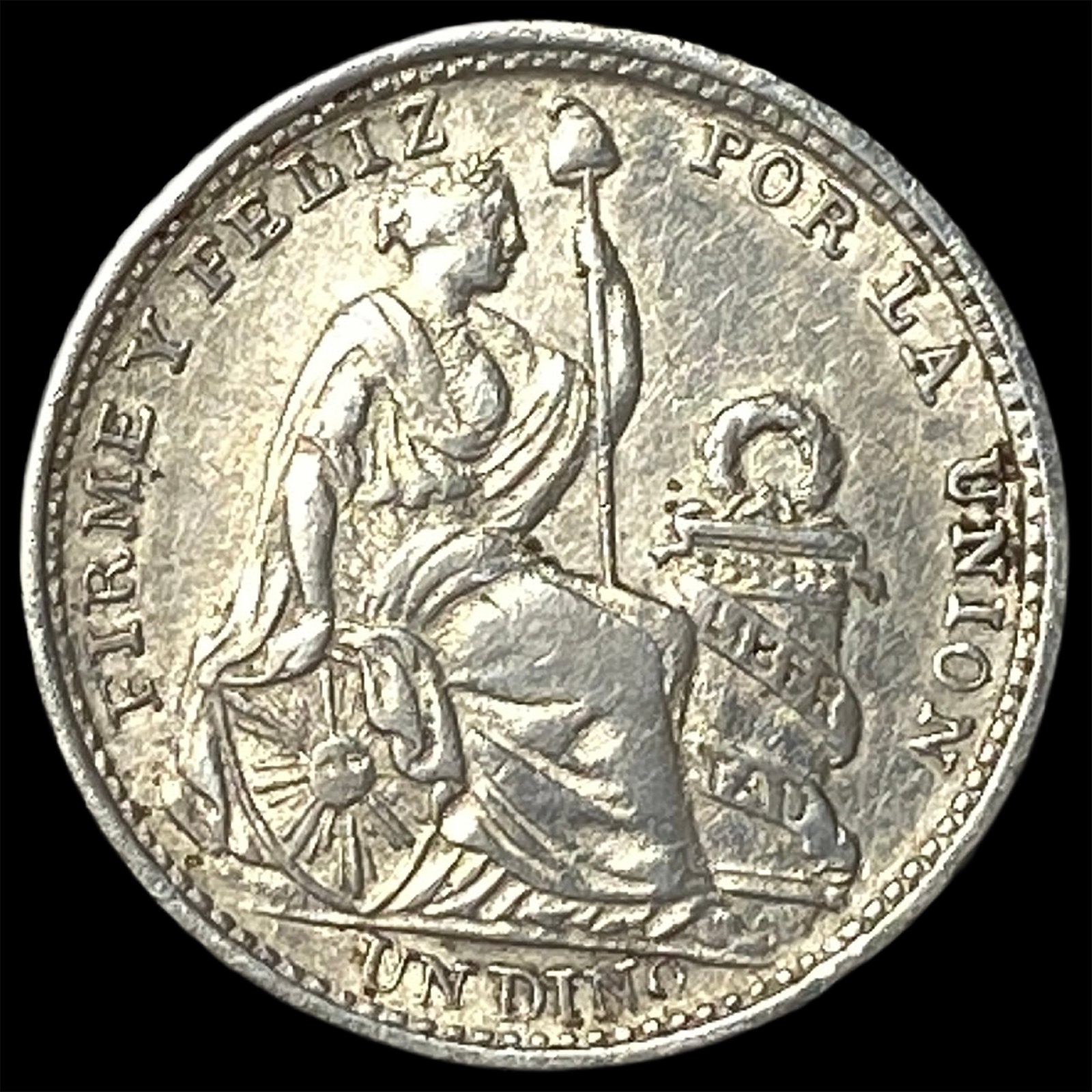 1905 JF Peru Silver Dinero: 1905 JF Peru Silver Dinero