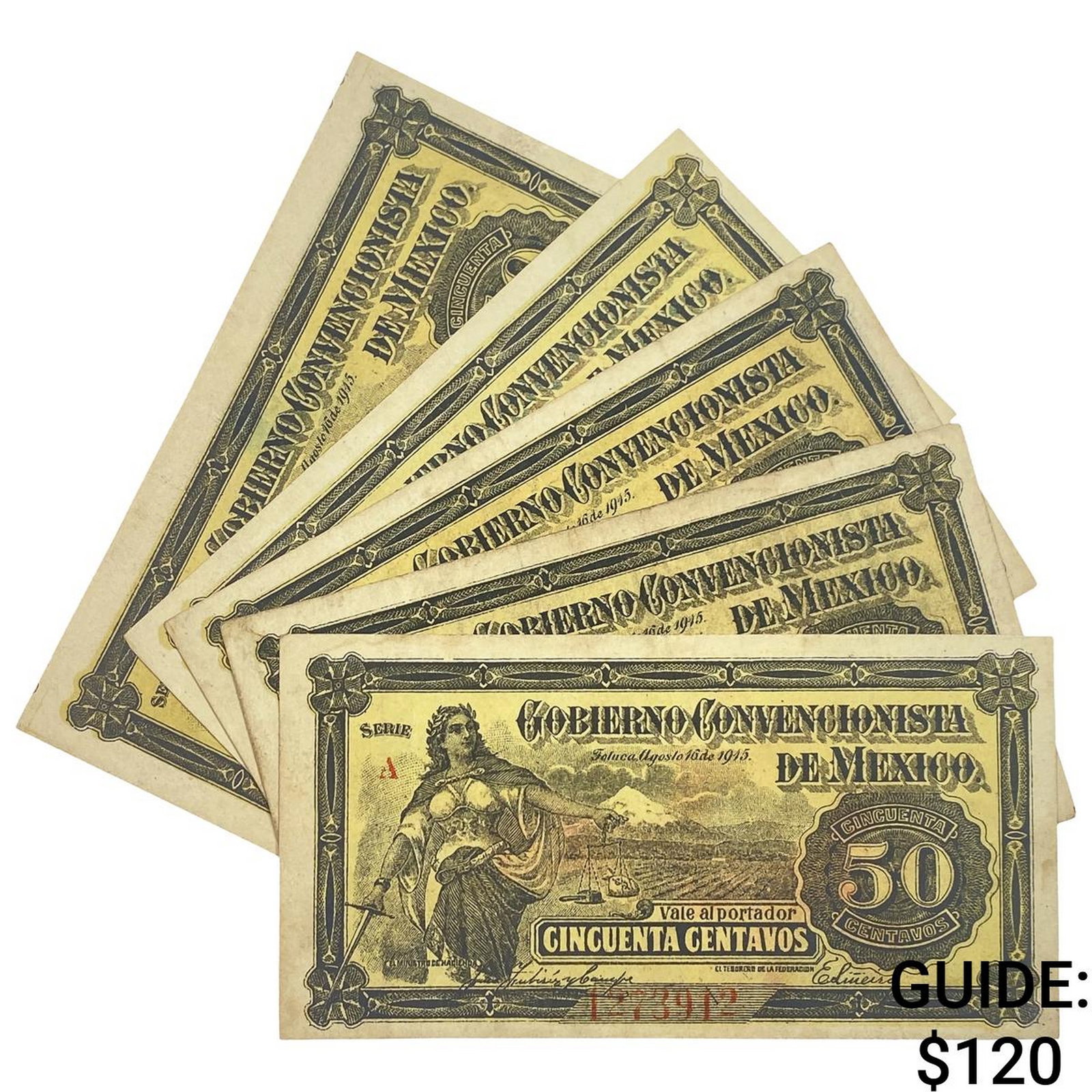 [5 ]1915 Mexico Fractional Currency 50 Centavos (1 of 2)