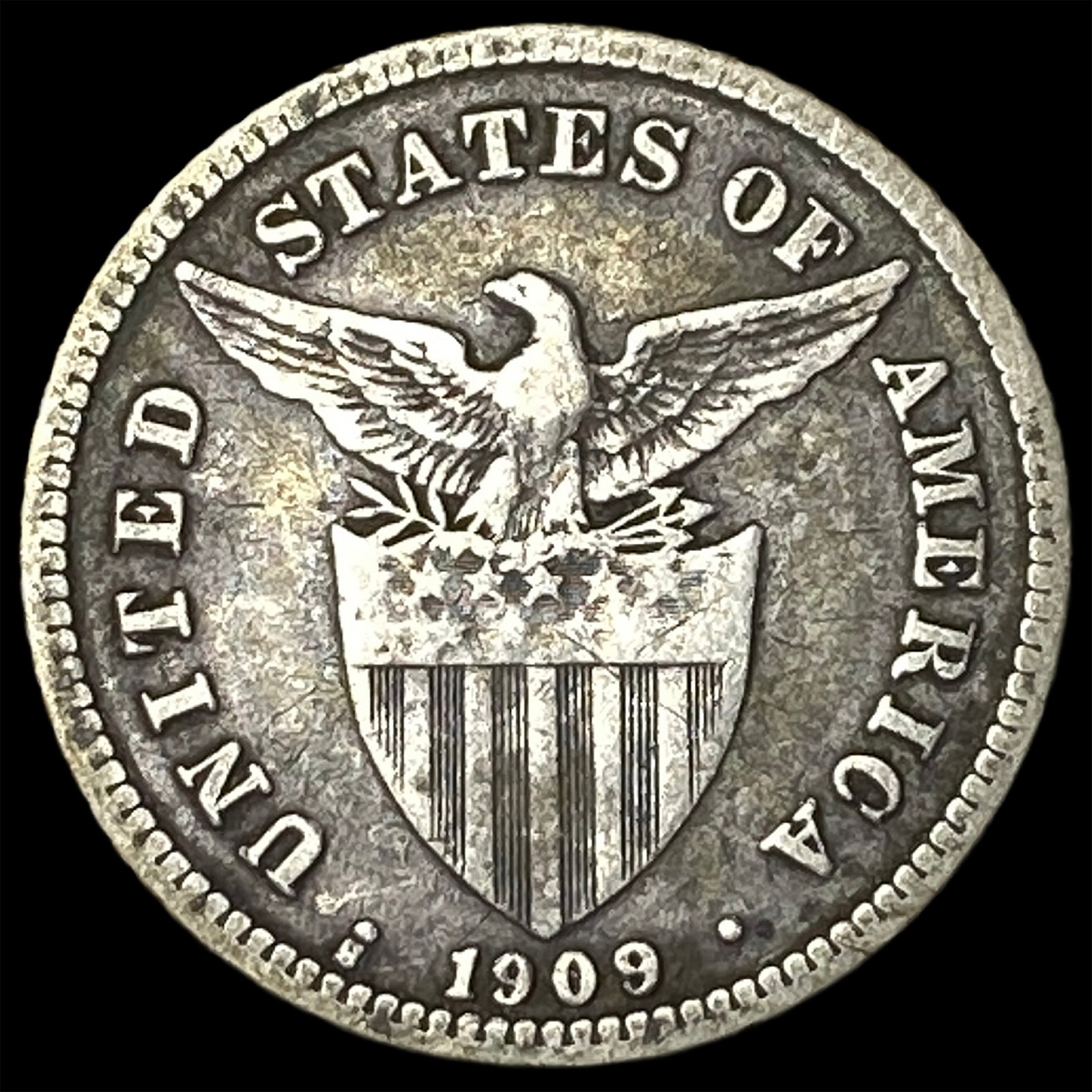 1909S Philippines Silver 20 Centavos - 2