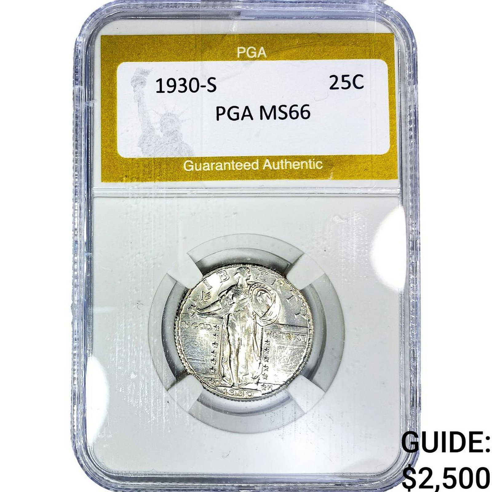 1930-S Standing Liberty Quarter PGA MS66: 1930-S Standing Liberty Quarter PGA MS66