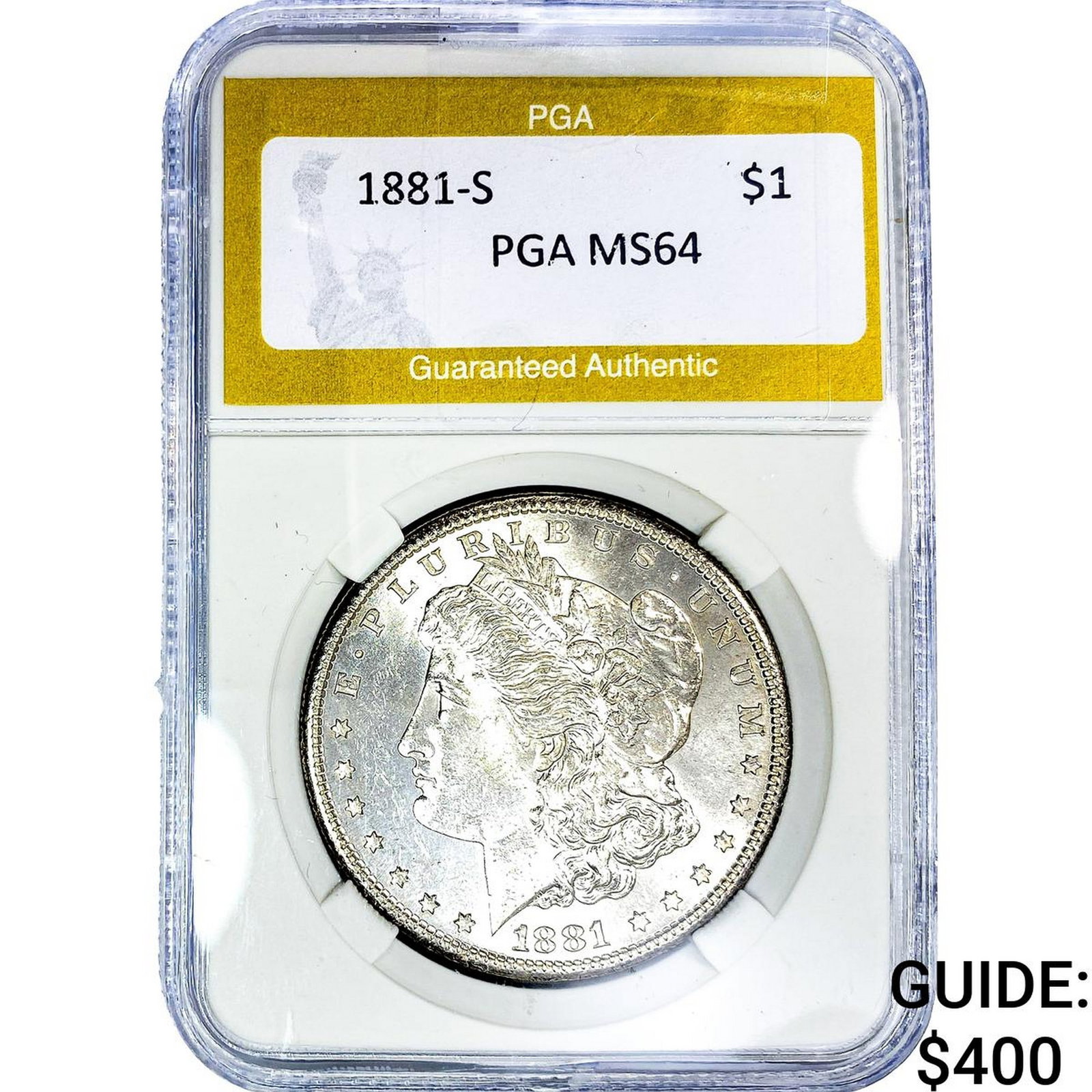 1881-S Morgan Silver Dollar PGA MS64: 1881-S Morgan Silver Dollar PGA MS64