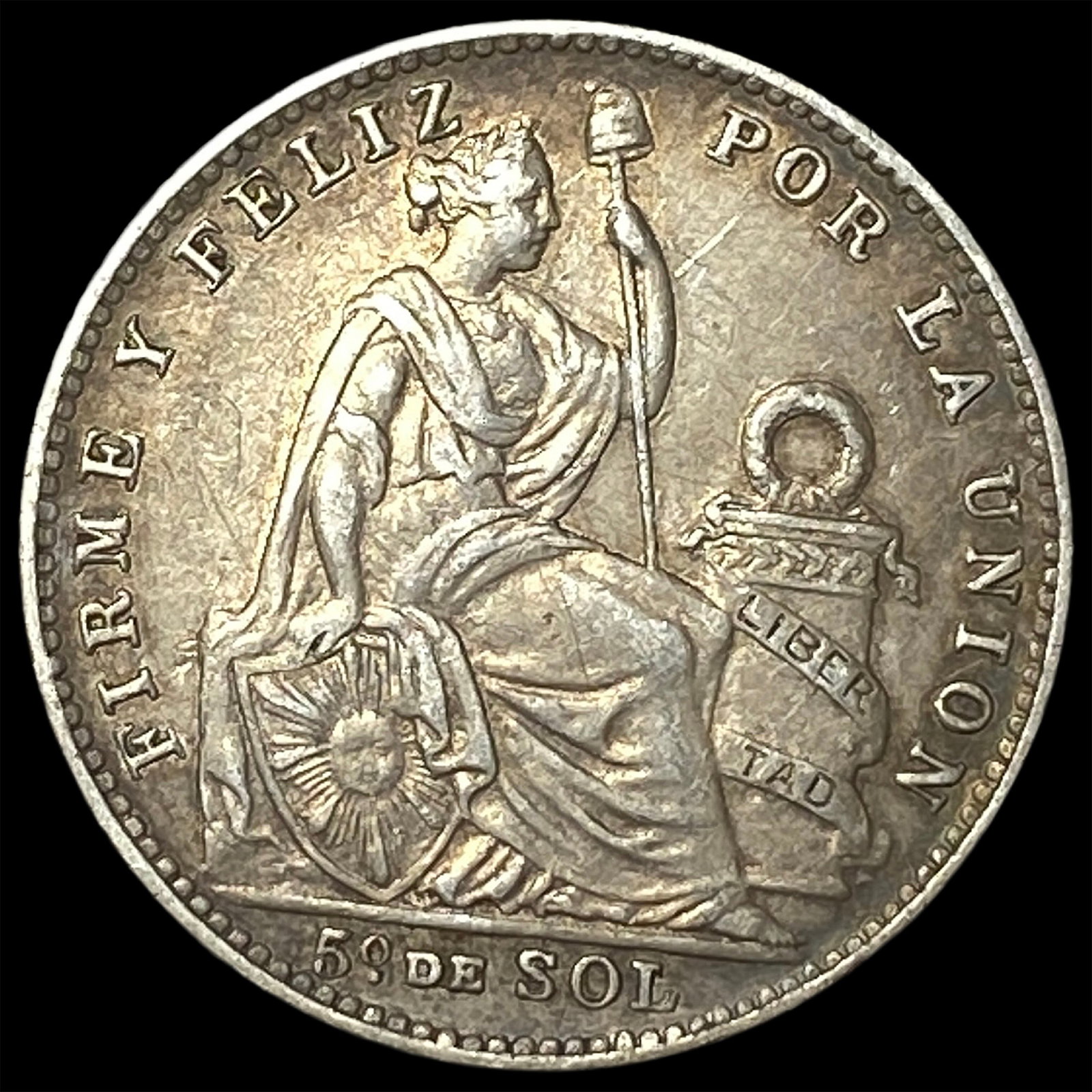1913 FG Peru Silver 1/5 Sol (1 of 2)