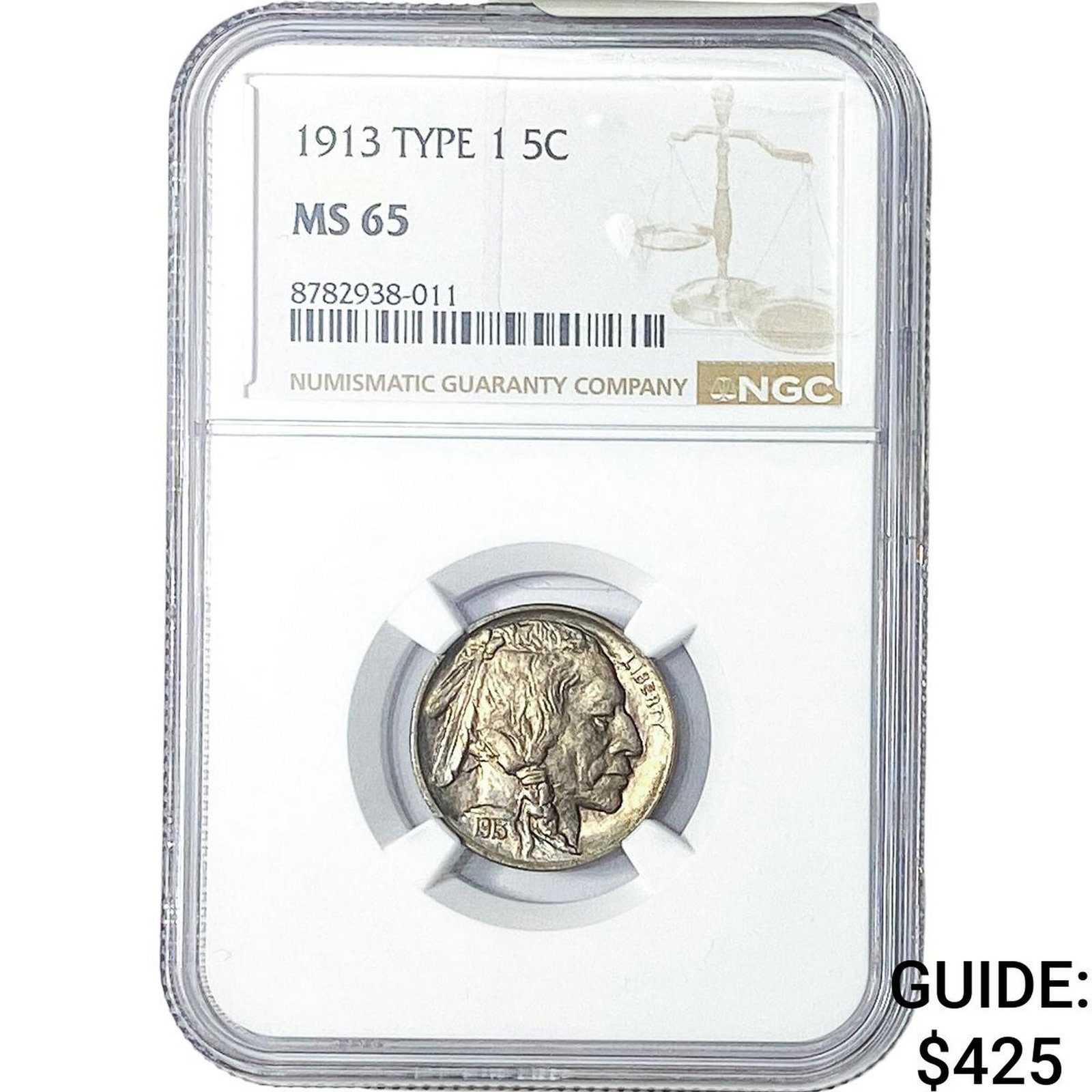 1913 Buffalo Nickel NGC MS65: 1913 Buffalo Nickel NGC MS65