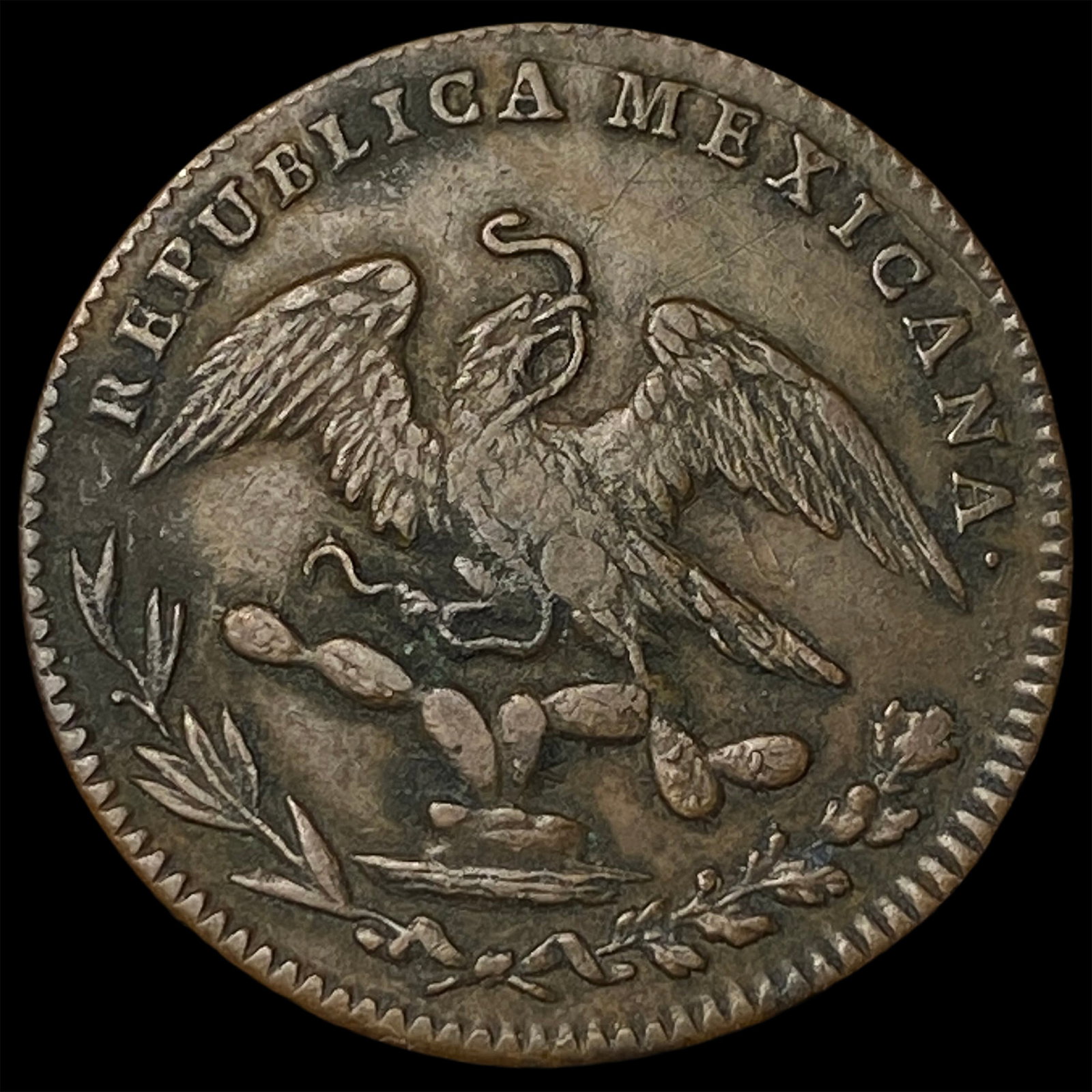 1830 Mexico Copper 1/4 Real (1 of 2)