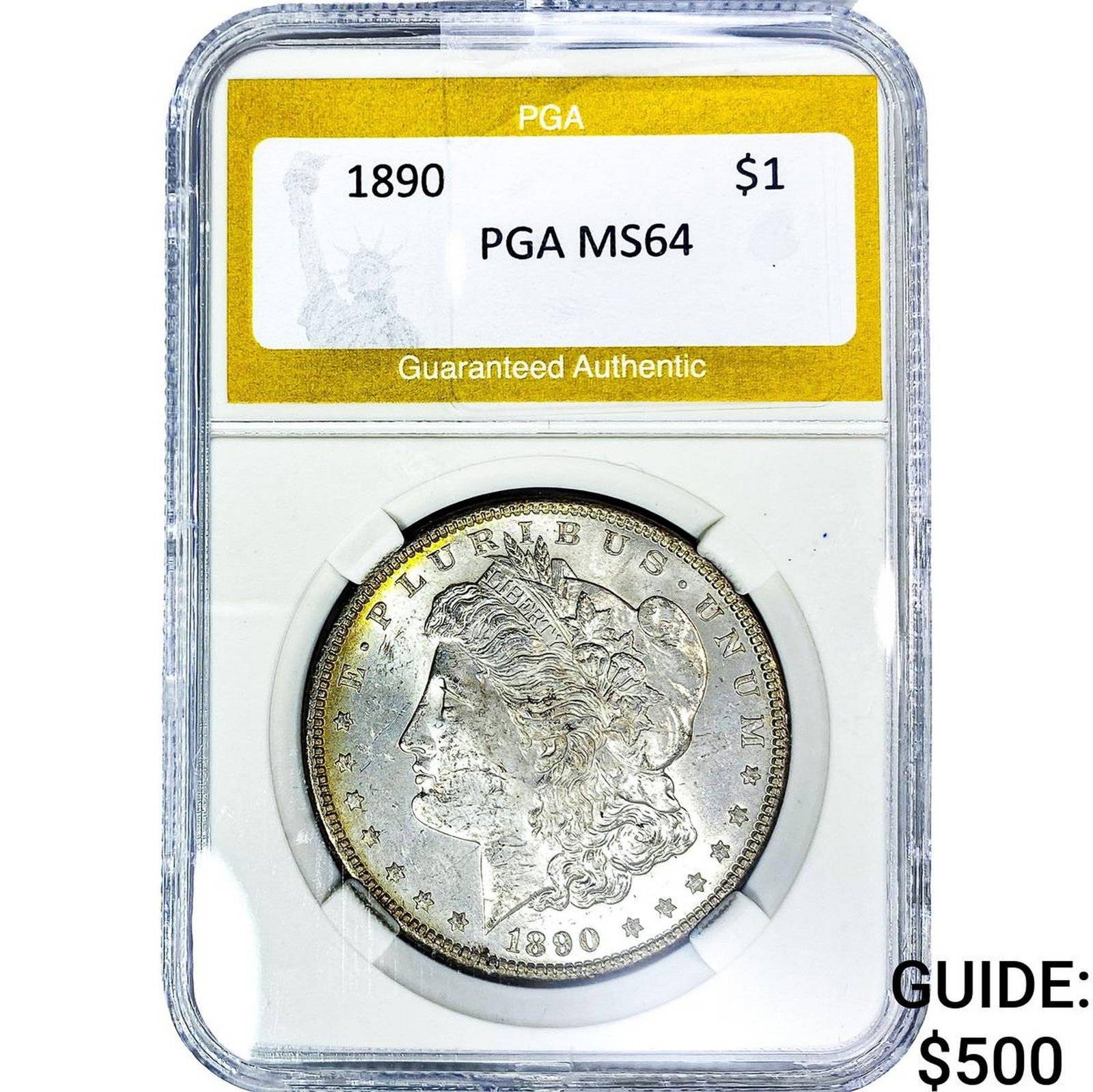 1890 Morgan Silver Dollar PGA MS64: 1890 Morgan Silver Dollar PGA MS64