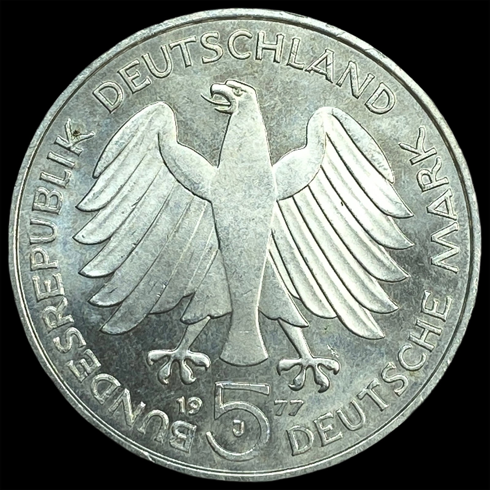1977J Germany Silver 5 Mark - 2