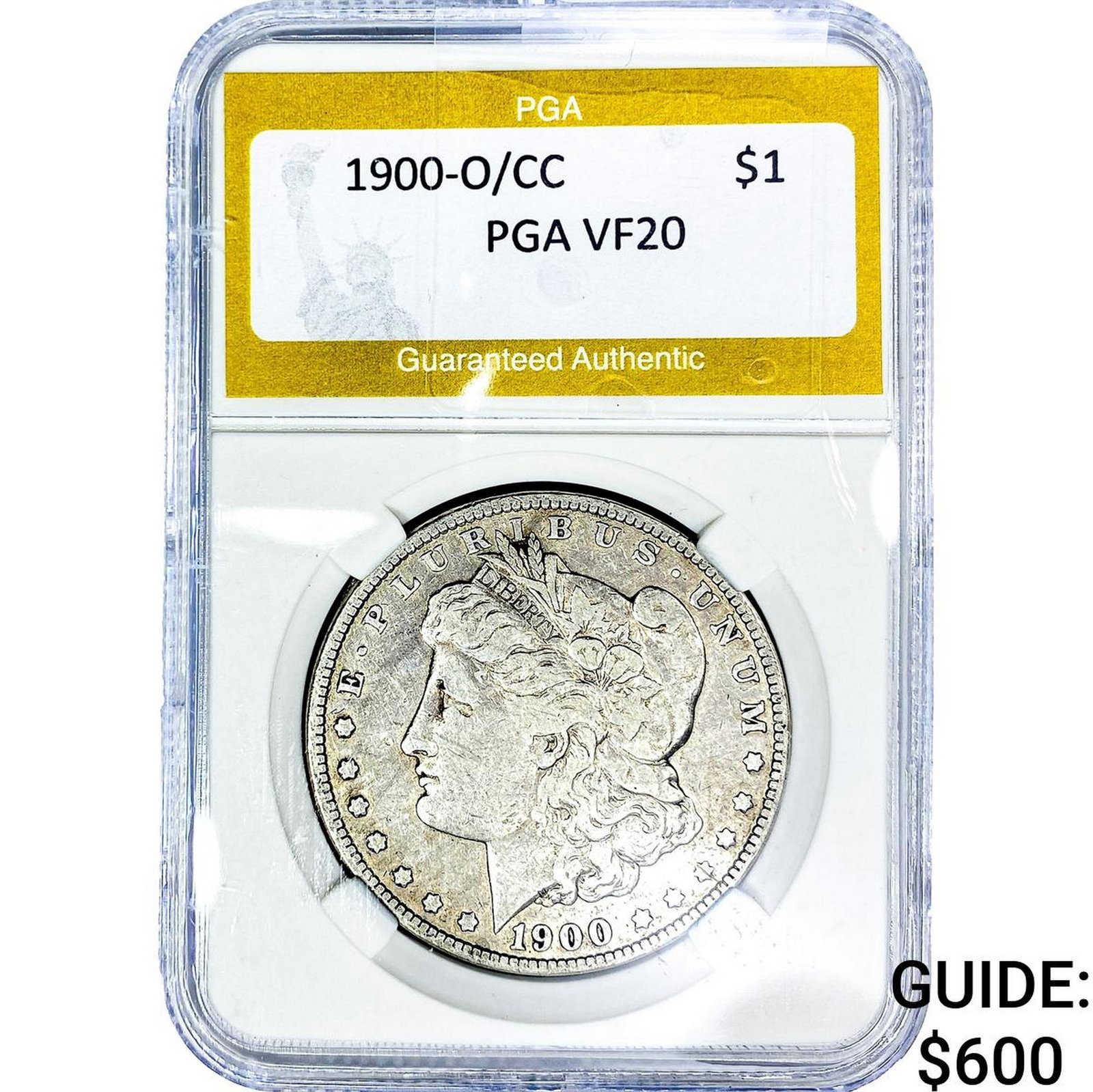 1900-O/CC Morgan Silver Dollar PGA VF20: 1900-O/CC Morgan Silver Dollar PGA VF20