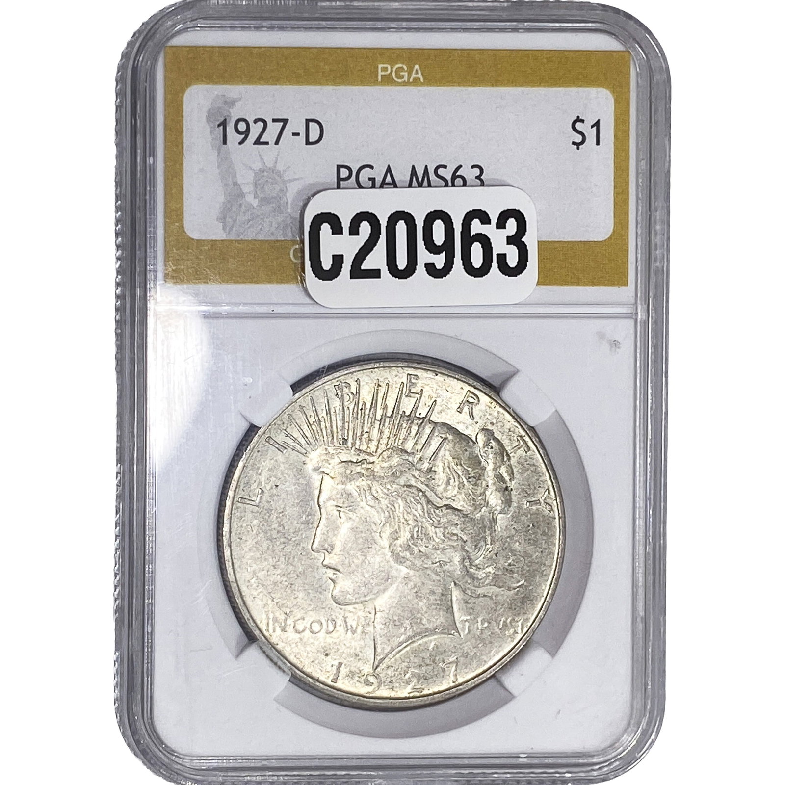 1927-D Silver Peace Dollar PGA MS63 (1 of 2)