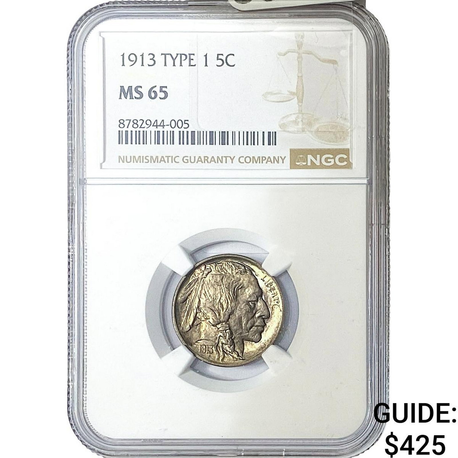 1913 Buffalo Nickel NGC MS65: 1913 Buffalo Nickel NGC MS65
