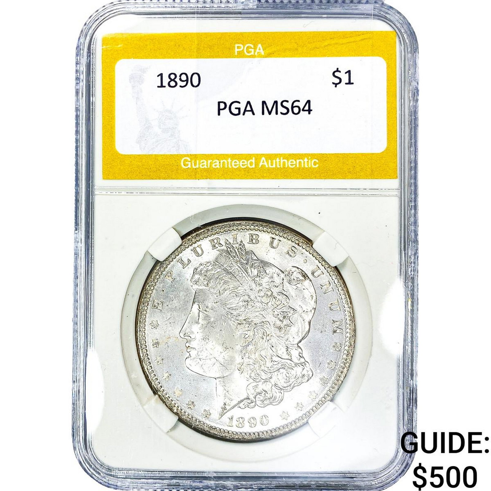 1890 Morgan Silver Dollar PGA MS64: 1890 Morgan Silver Dollar PGA MS64