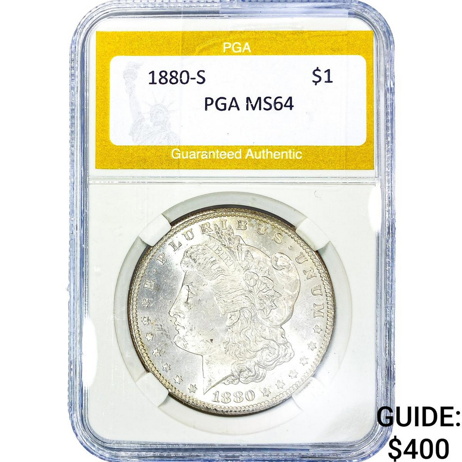 1880-S Morgan Silver Dollar PGA MS64: 1880-S Morgan Silver Dollar PGA MS64