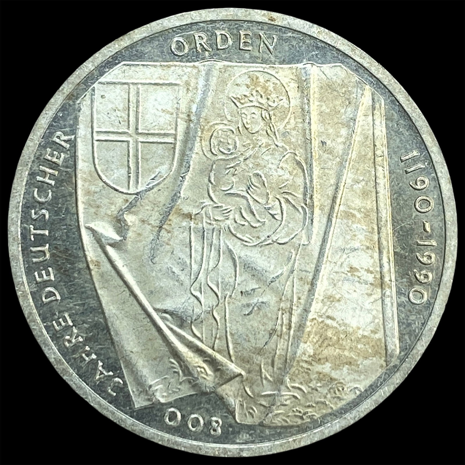 1990J Germany SIlver 10 Mark: 1990J Germany SIlver 10 Mark