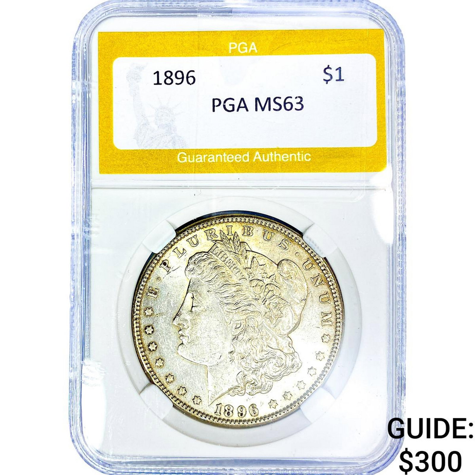 1896 Morgan Silver Dollar PGA MS63: 1896 Morgan Silver Dollar PGA MS63