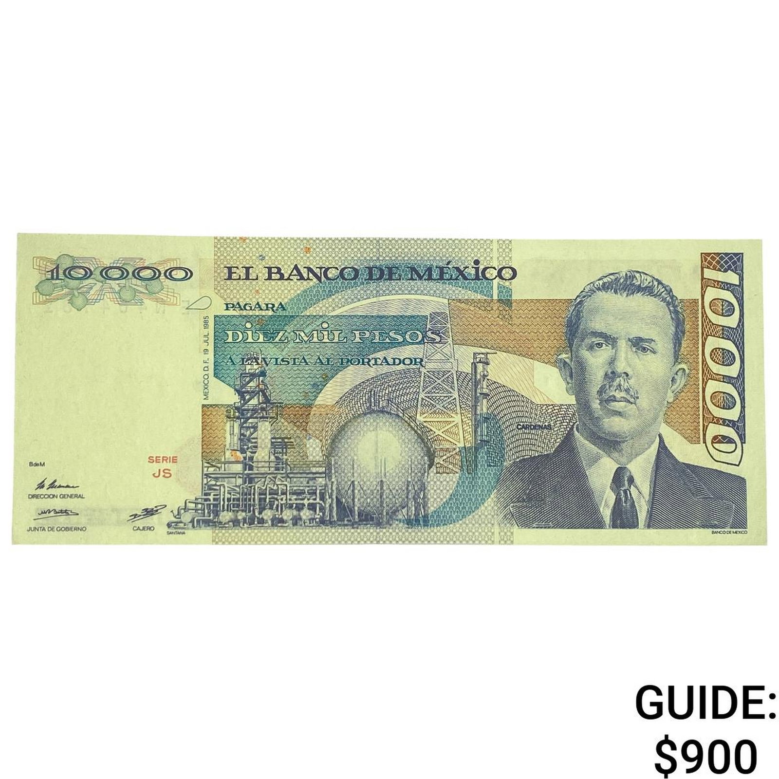 1985 Bank of Mexico 10,000 Pesos: 1985 Bank of Mexico 10,000 Pesos