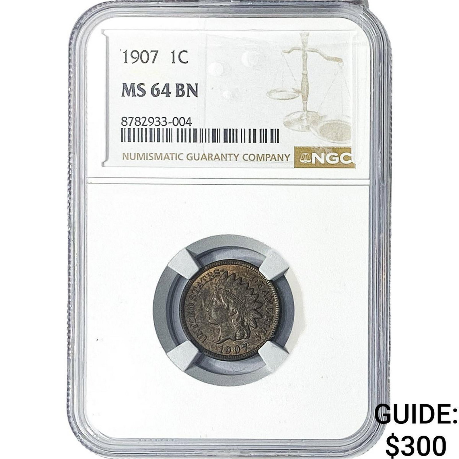 1907 Indian Head Cent NGC MS64 BN: 1907 Indian Head Cent NGC MS64 BN