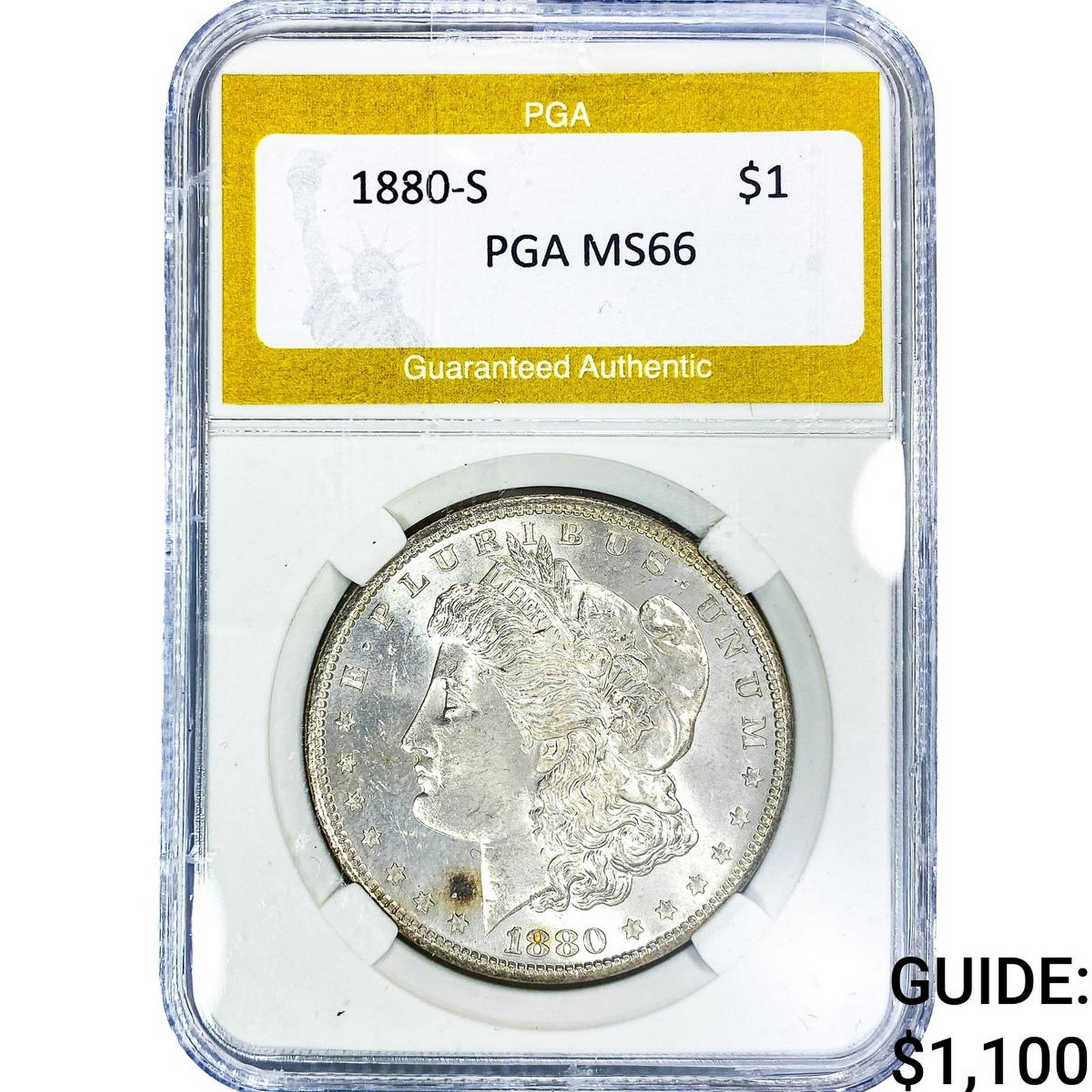 1880-S Morgan Silver Dollar PGA MS66: 1880-S Morgan Silver Dollar PGA MS66