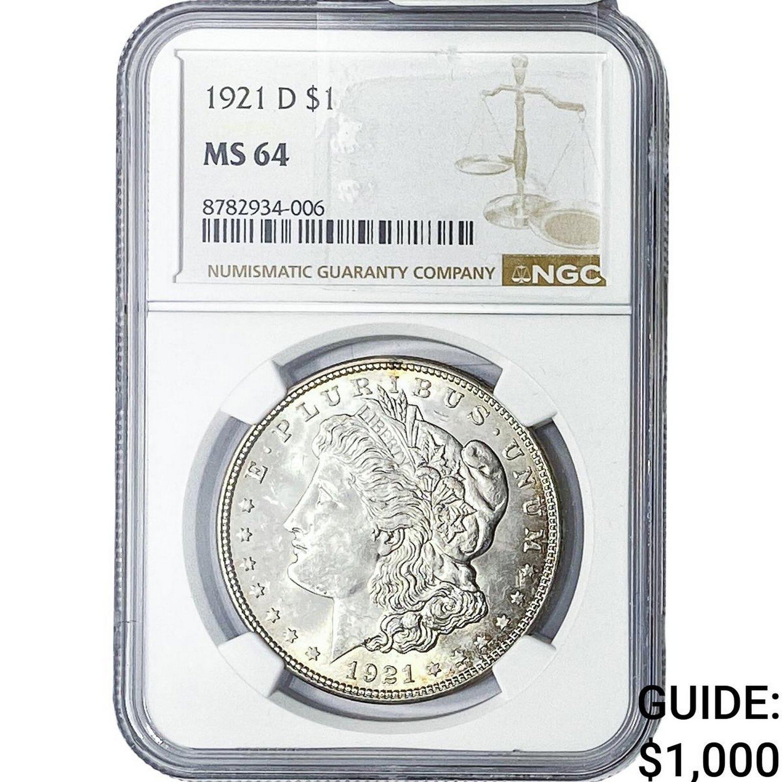 1921-D Morgan Silver Dollar NGC MS64 (1 of 2)