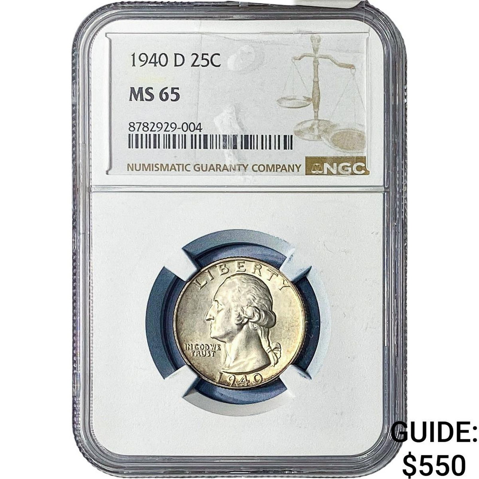 1940-D Washington Silver Quarter NGC MS65 (1 of 2)