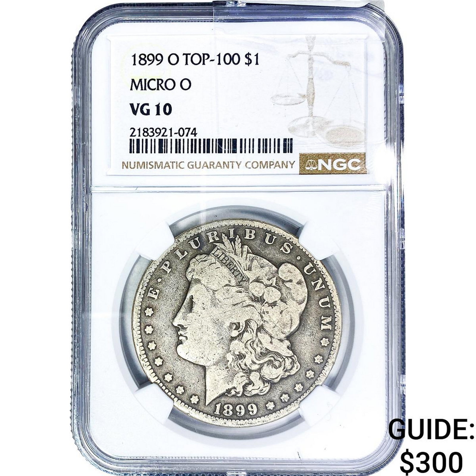 1899-O Morgan Silver Dollar NGC VG10: 1899-O Morgan Silver Dollar NGC VG10