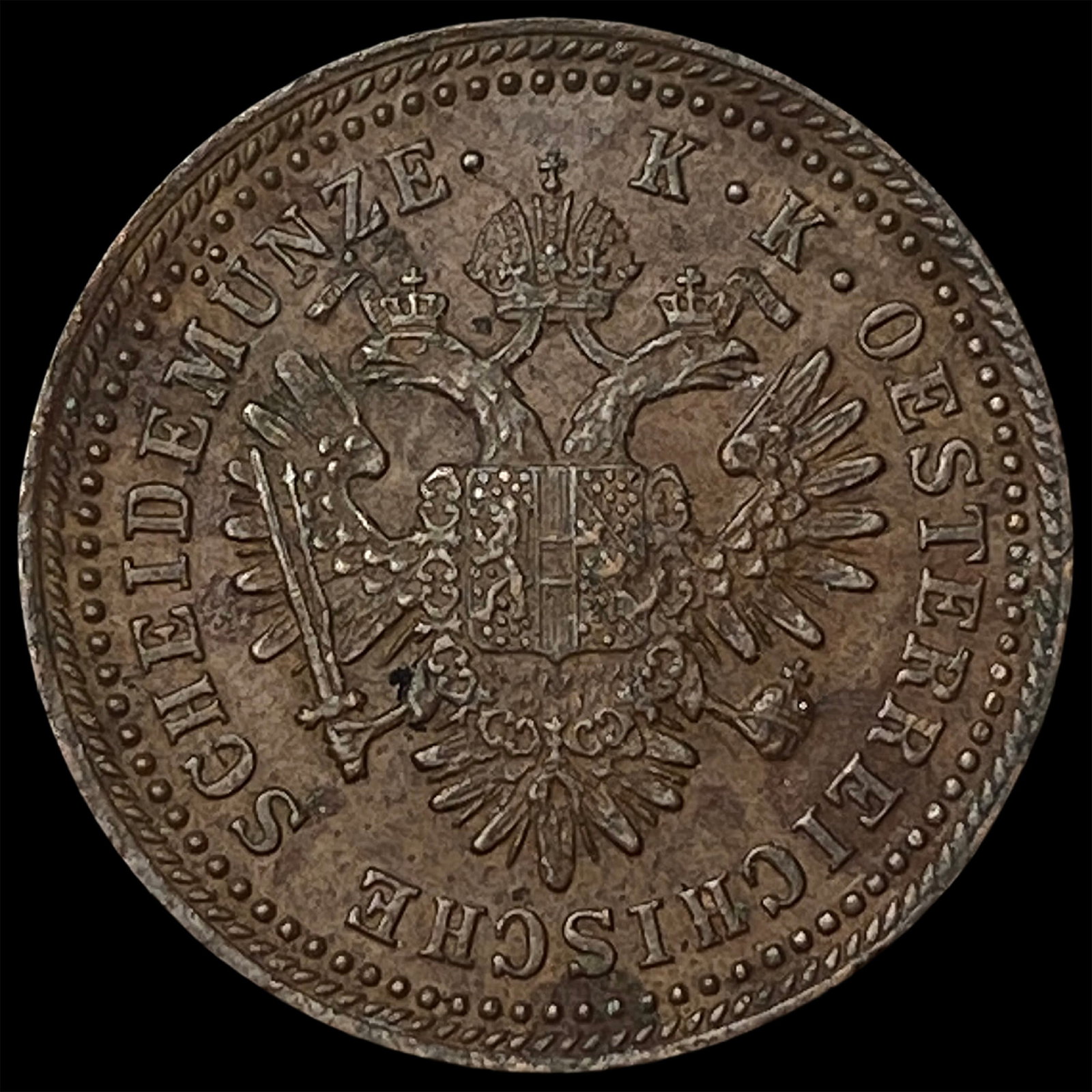 1851 Austria Copper 1 Kreuzer: 1851 Austria Copper 1 Kreuzer